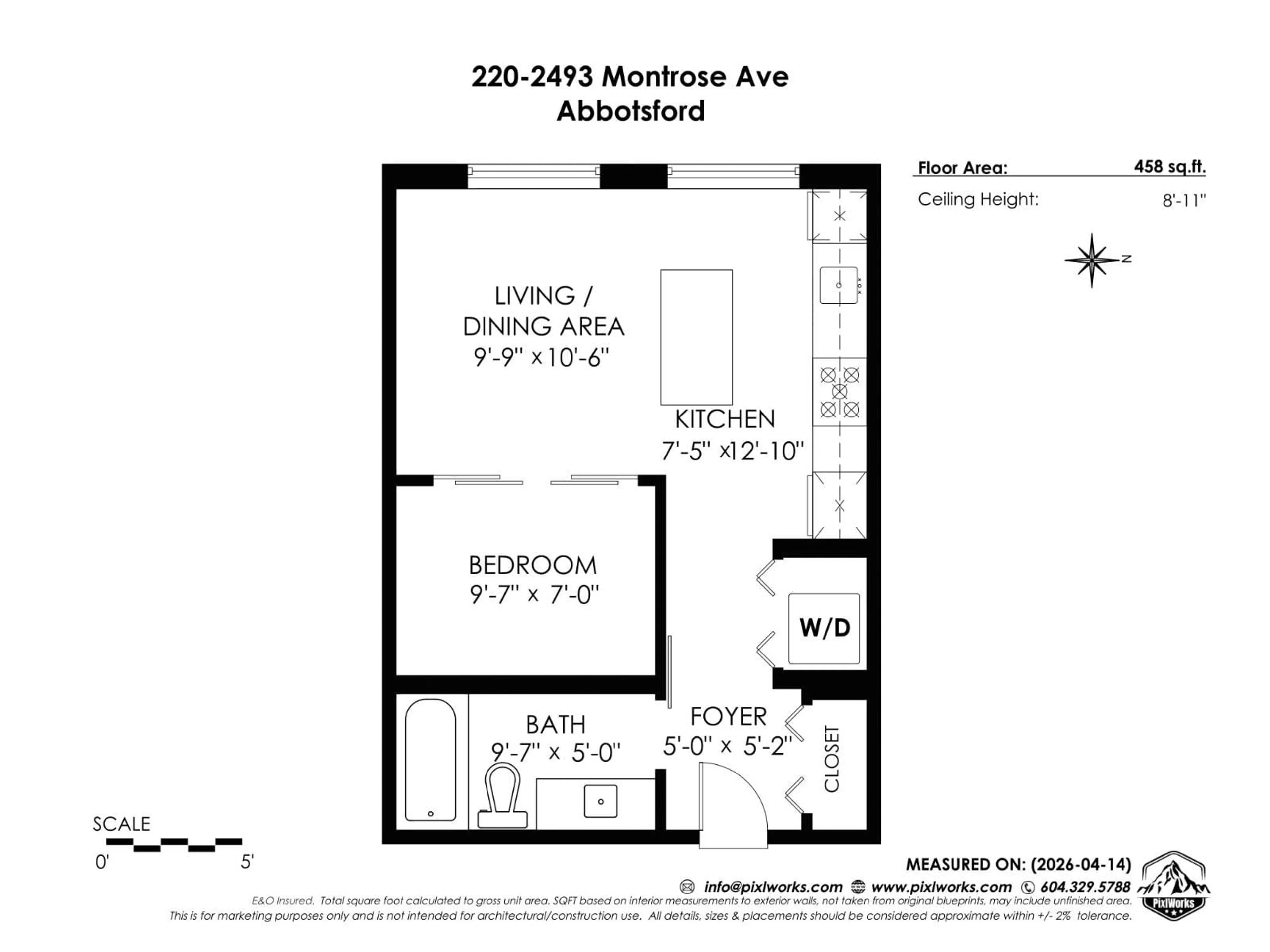 Floor plan for 220 - 2493 MONTROSE AVENUE, Abbotsford British Columbia V2S3T2