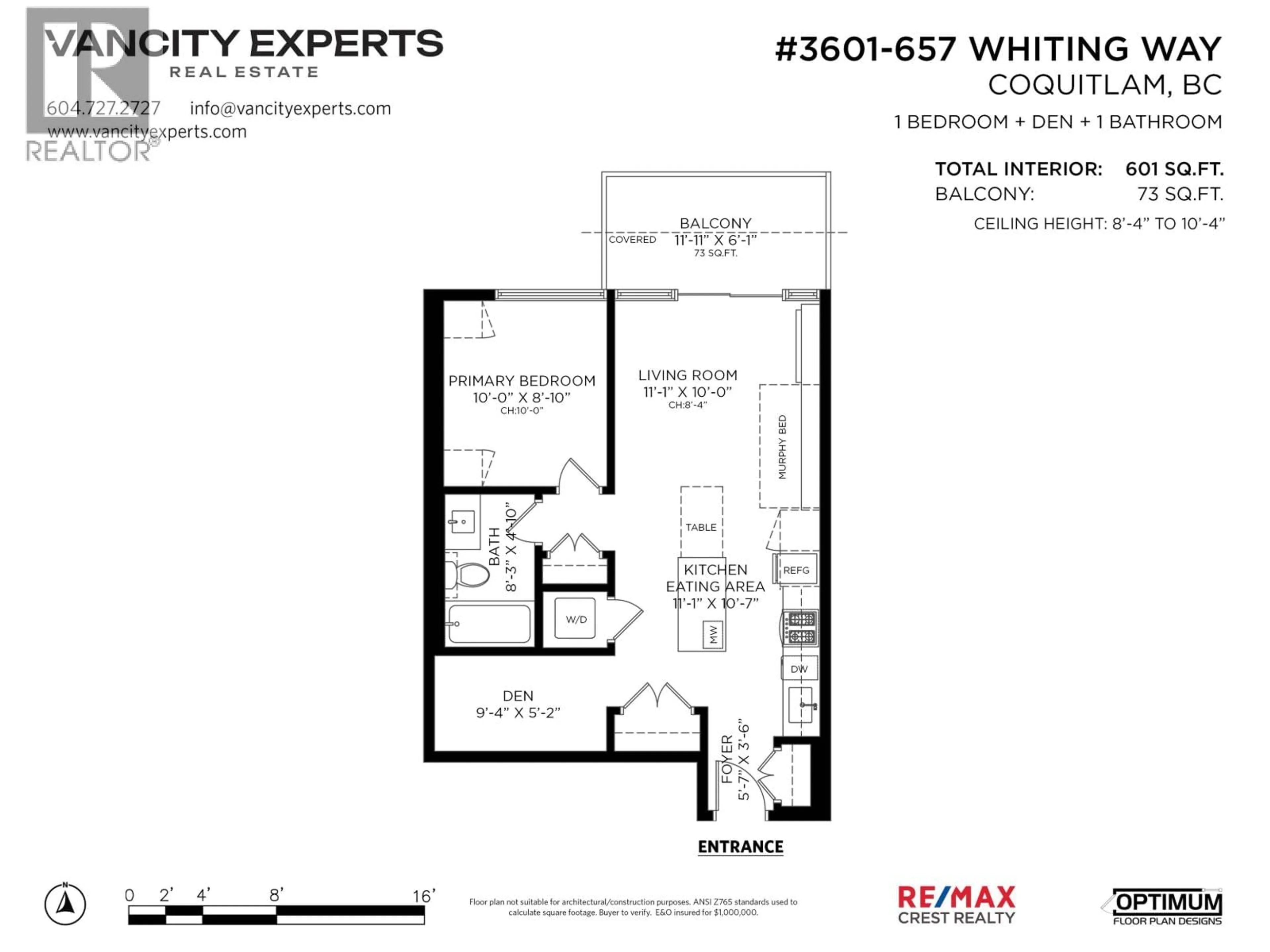 Floor plan for 3601 - 657 WHITING WAY, Coquitlam British Columbia V3J0J6