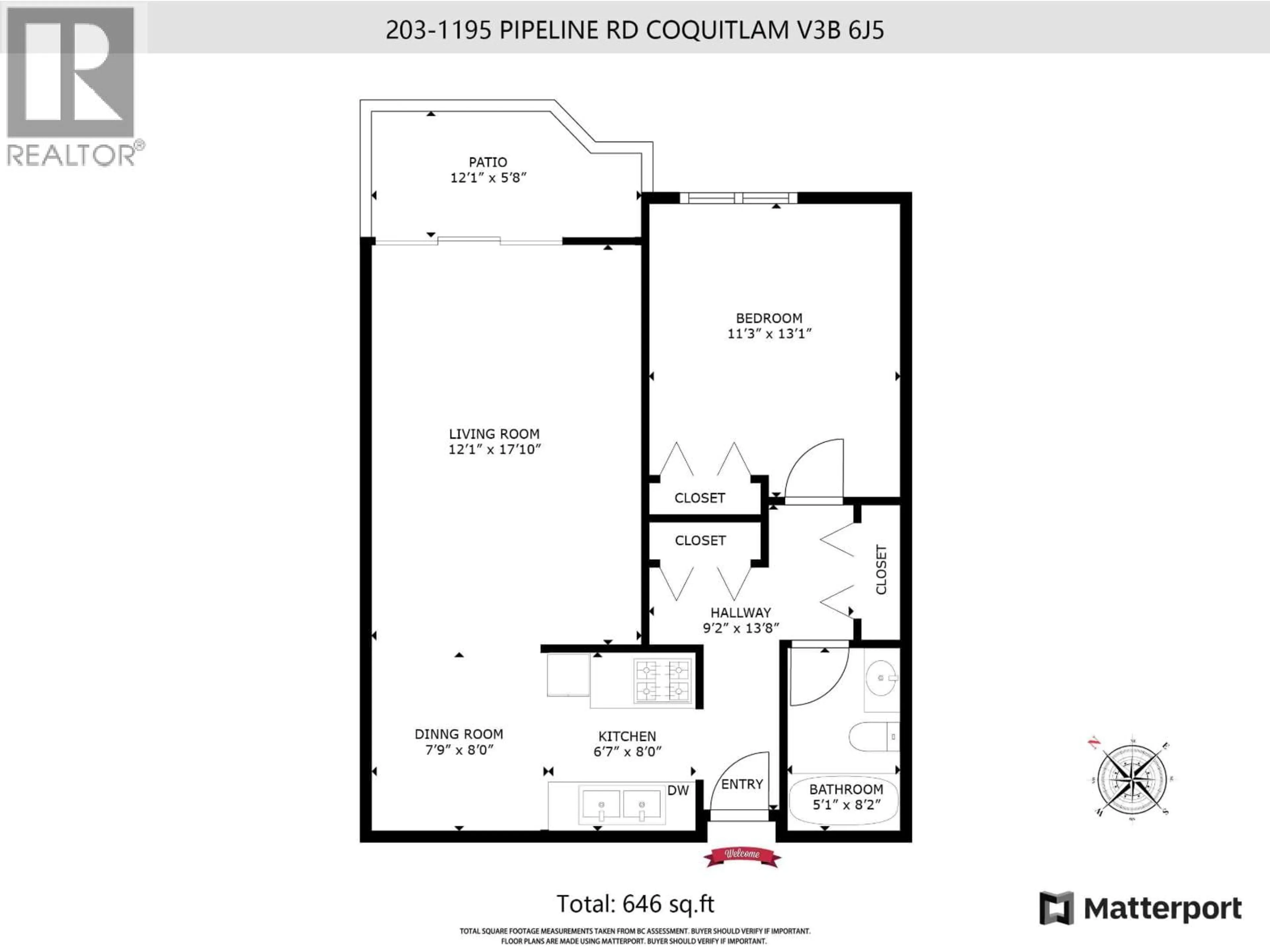 Floor plan for 203 - 1195 PIPELINE ROAD, Coquitlam British Columbia V3B6J5