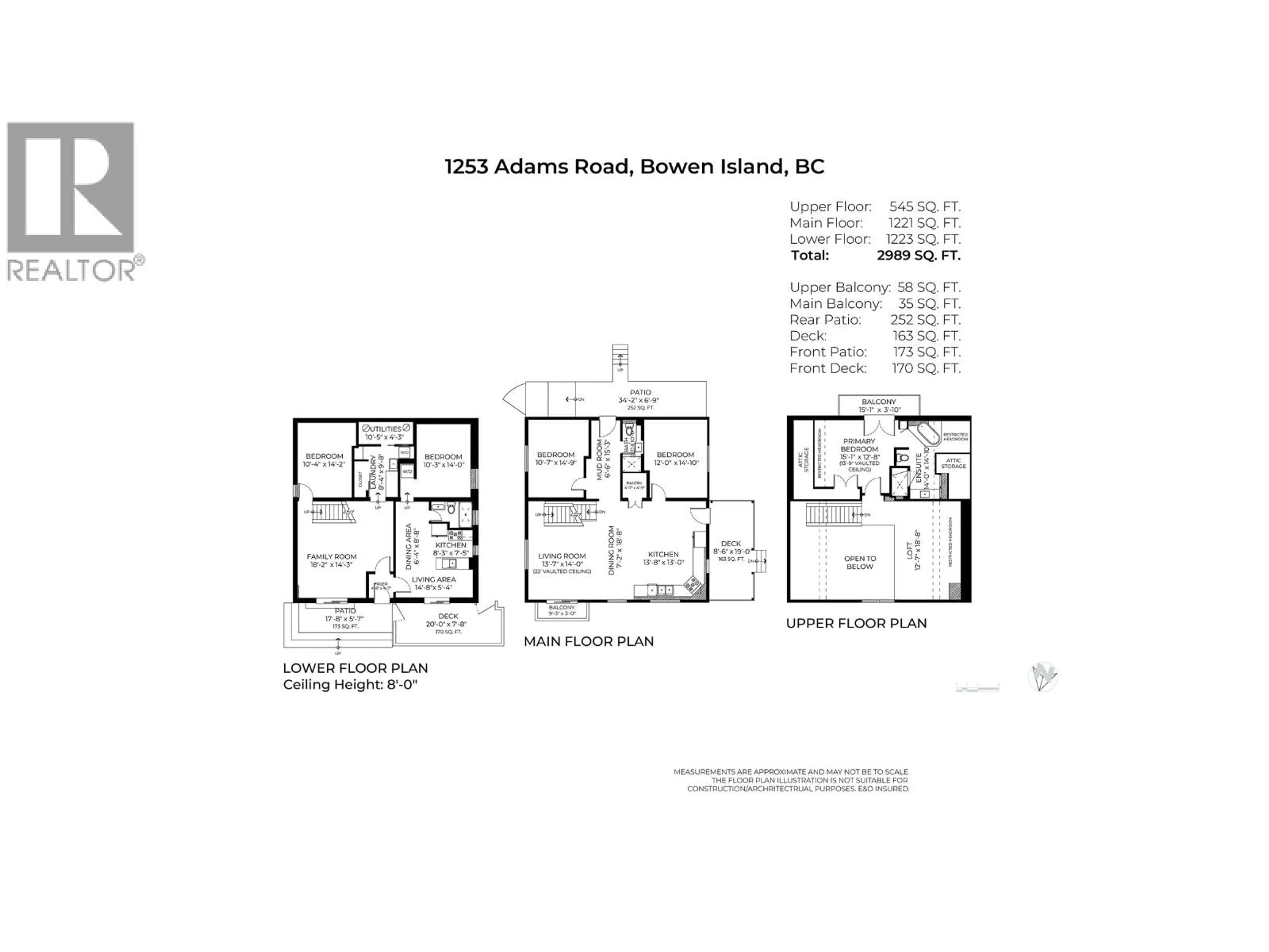 Floor plan for 1253 ADAMS ROAD, Bowen Island British Columbia V0N1G2