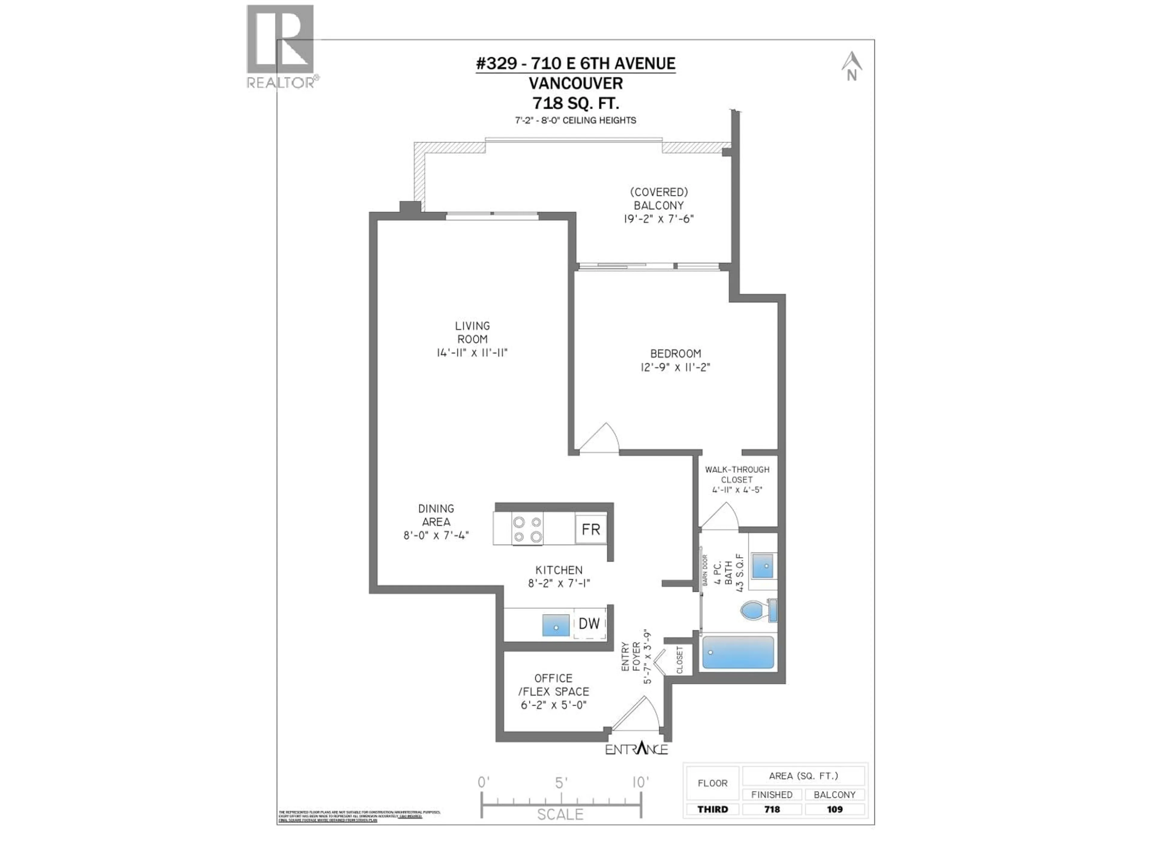Floor plan for 329 - 710 6TH AVENUE, Vancouver British Columbia V5T1L5