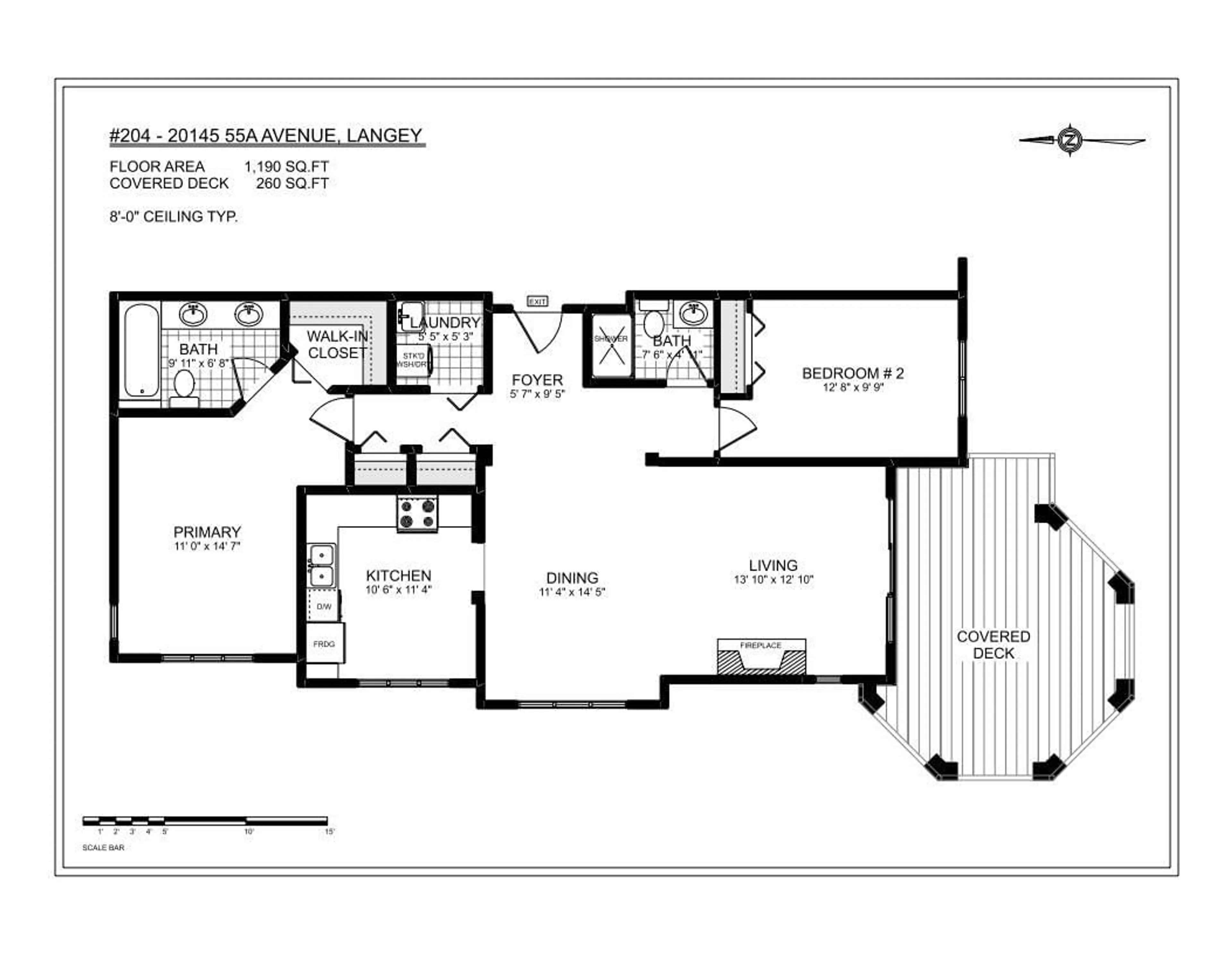 Floor plan for 204 - 20145 55A AVENUE, Langley British Columbia V3A8L6
