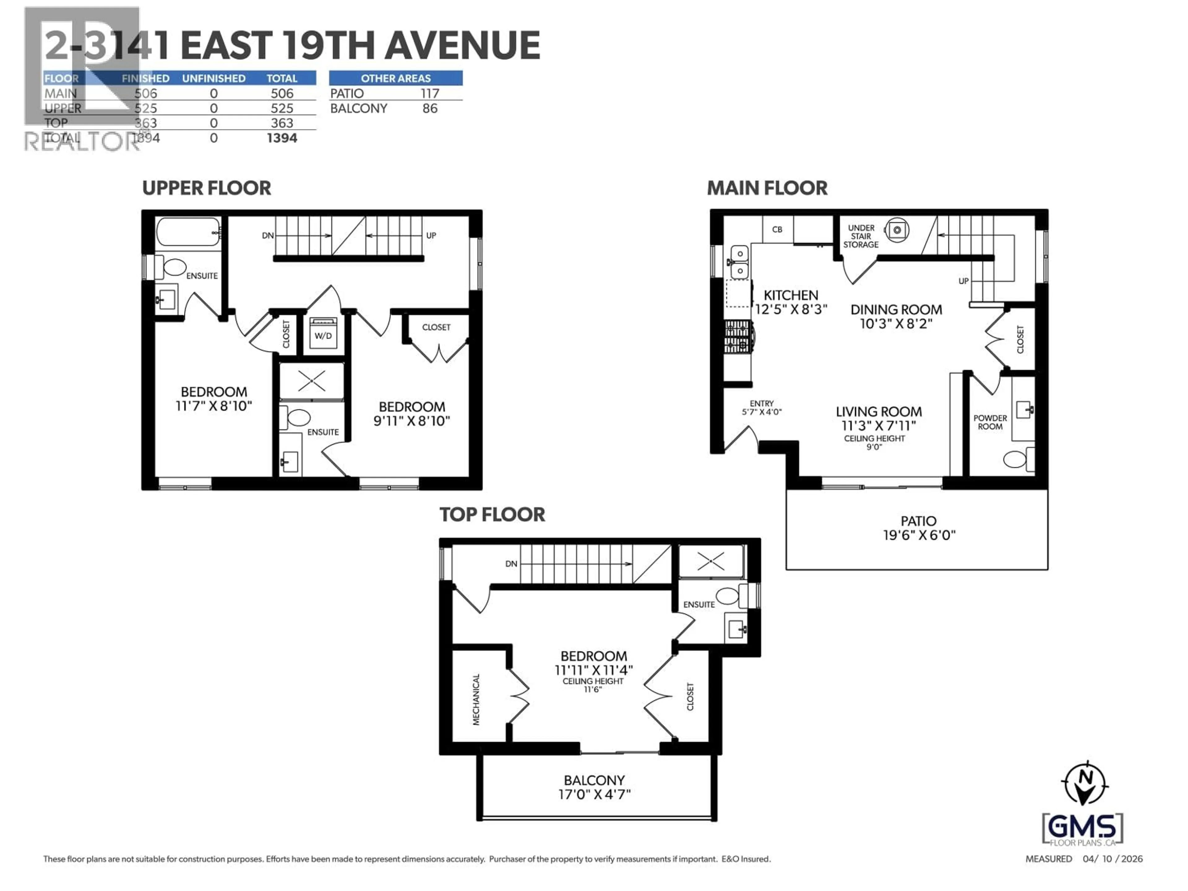 Floor plan for 2 - 3141 19 AVENUE, Vancouver British Columbia V5M2T2
