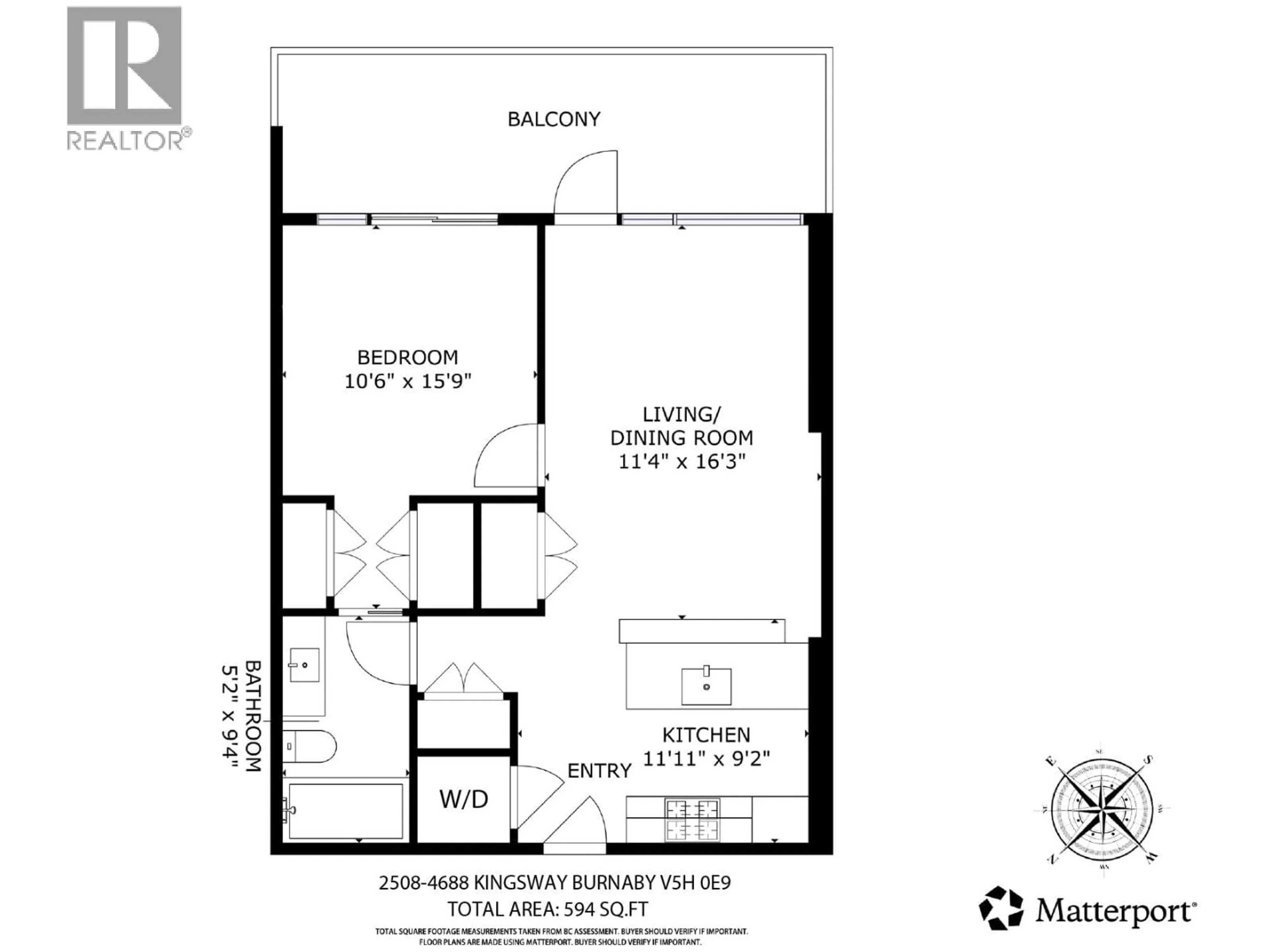 Floor plan for 2508 - 4688 KINGSWAY STREET, Burnaby British Columbia V5H0E9