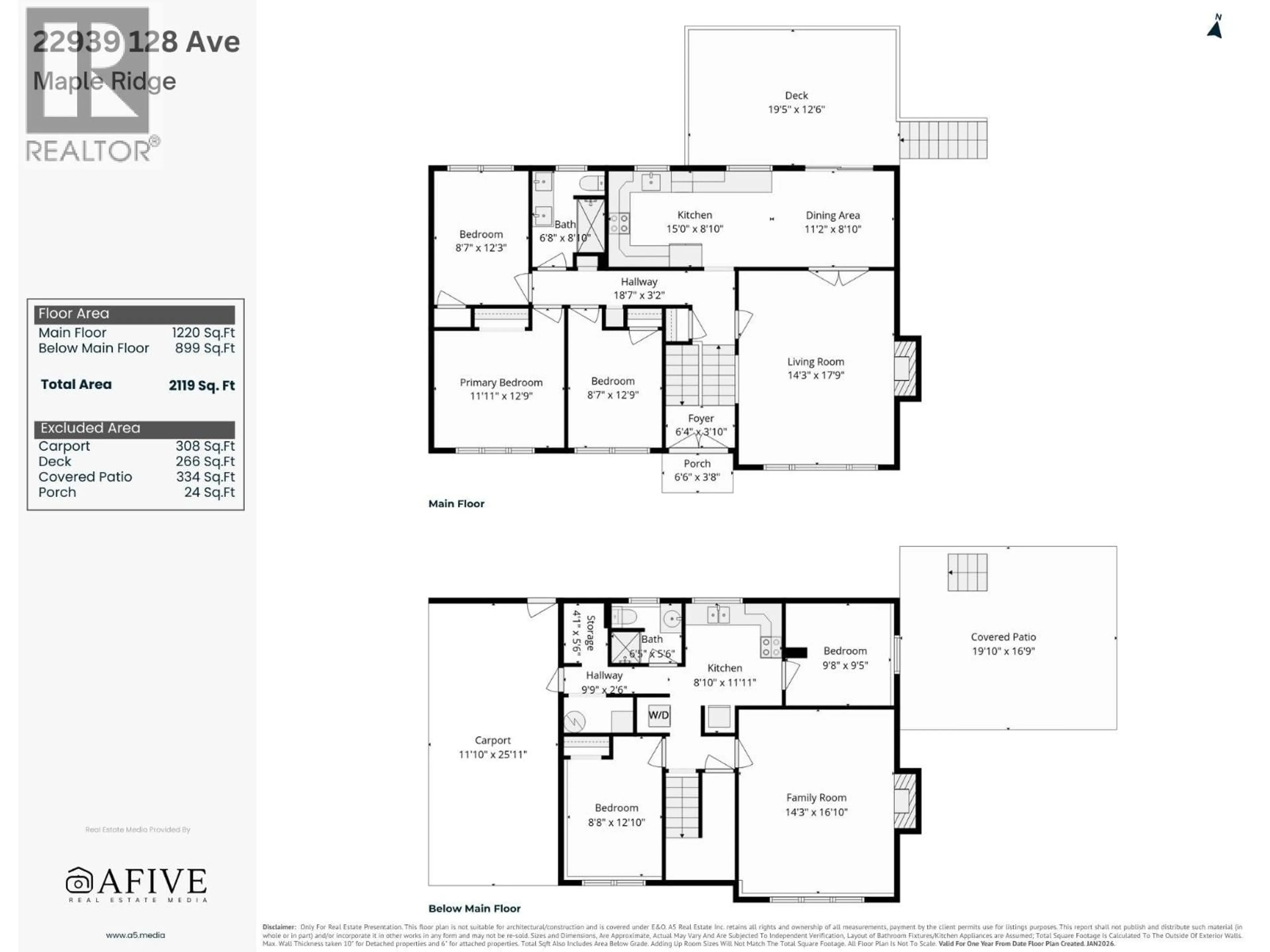 Floor plan for 22939 128 AVENUE, Maple Ridge British Columbia V2X4R7