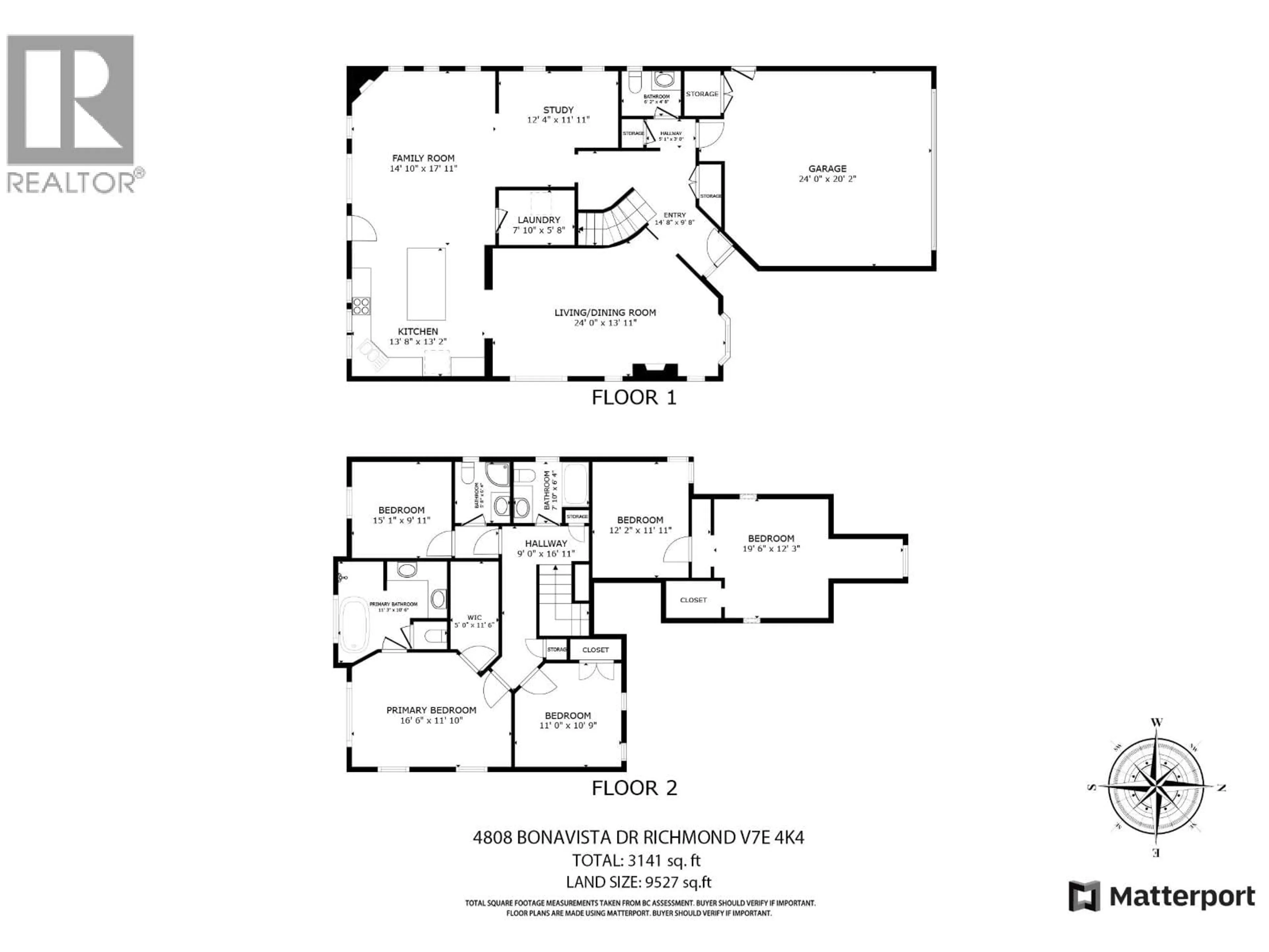 Floor plan for 4808 BONAVISTA DRIVE, Richmond British Columbia V7E4K4