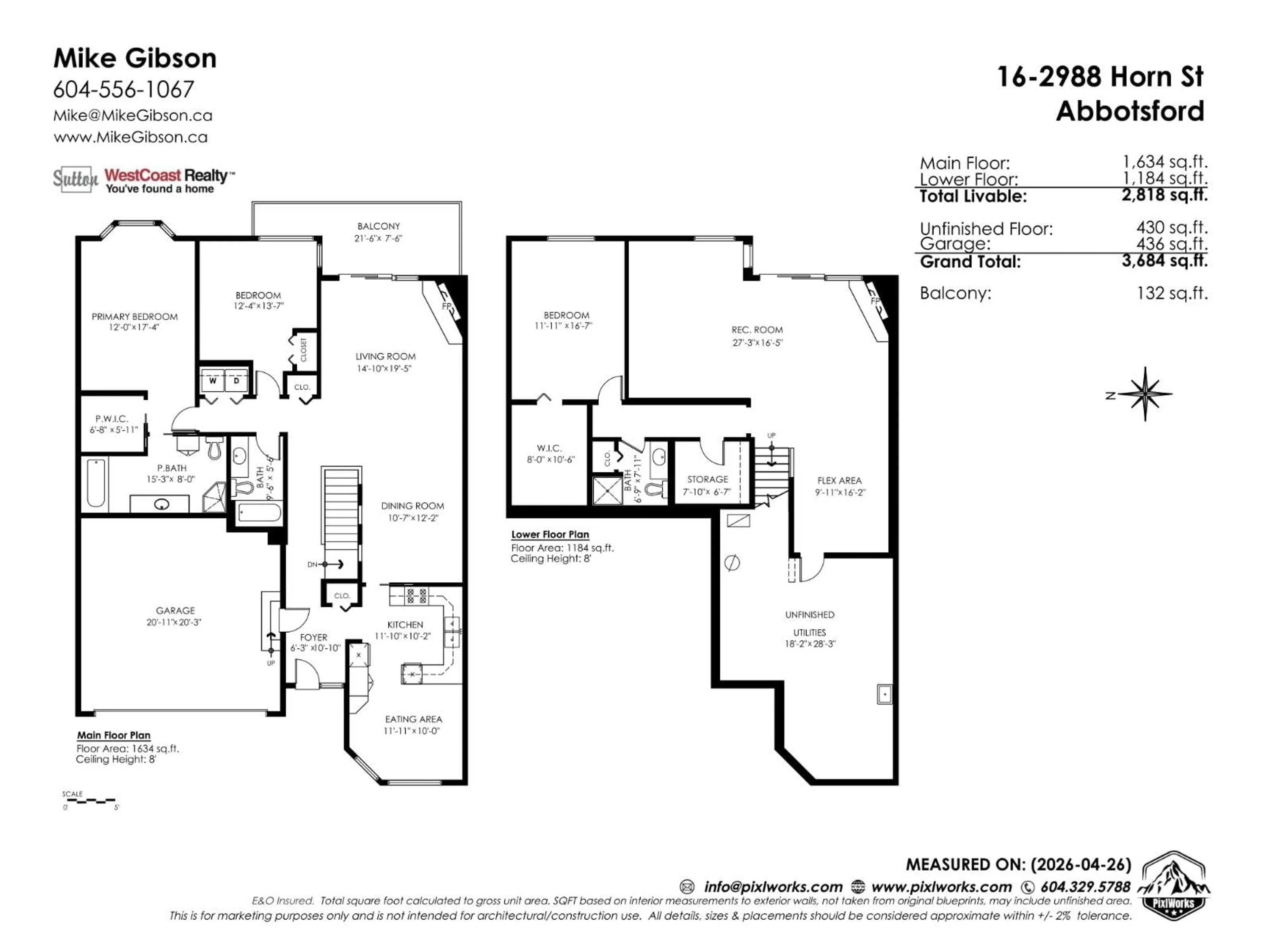 Floor plan for 16 - 2988 HORN STREET, Abbotsford British Columbia V2S3C1