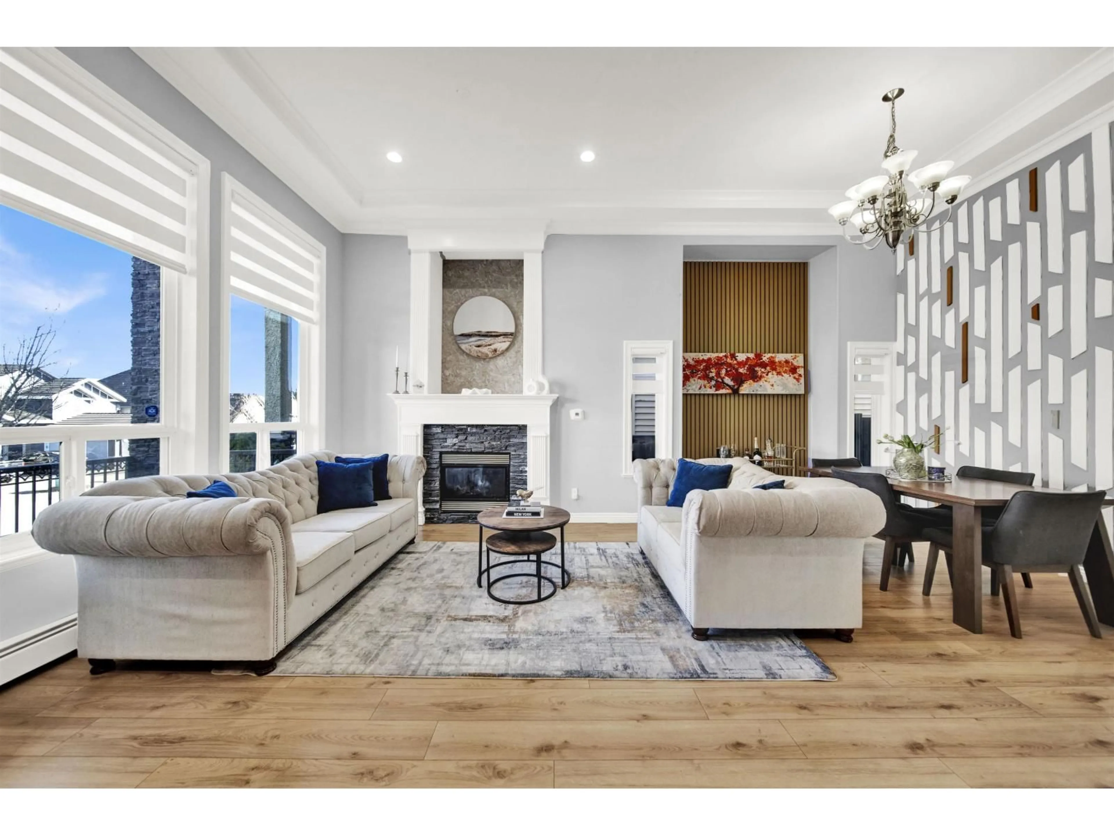 Living room with furniture, wood/laminate floor for 7105 150A STREET, Surrey British Columbia V3S2E2