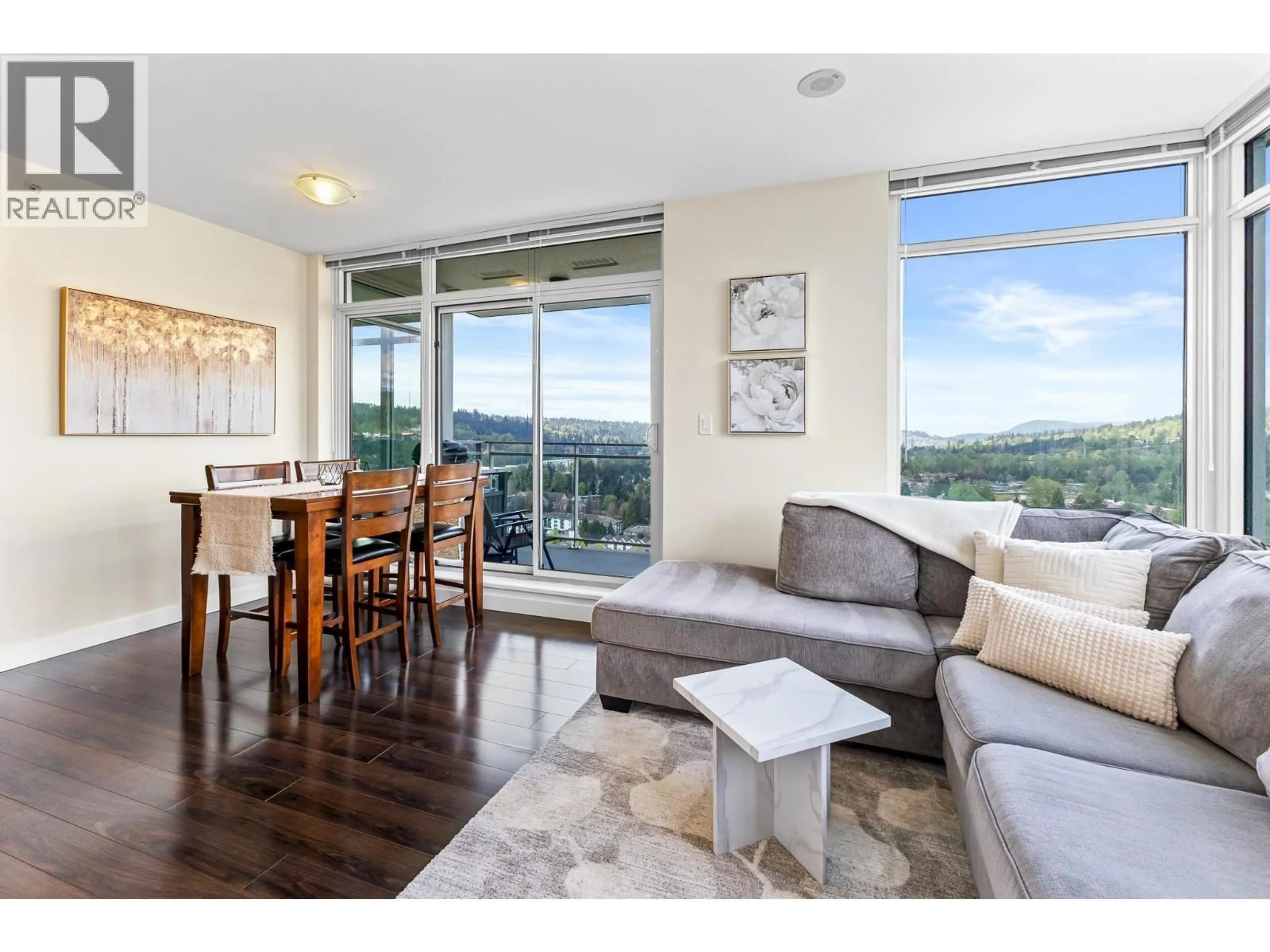 Living room with furniture, wood/laminate floor for 2709 - 2955 ATLANTIC AVENUE, Coquitlam British Columbia V3B0H9