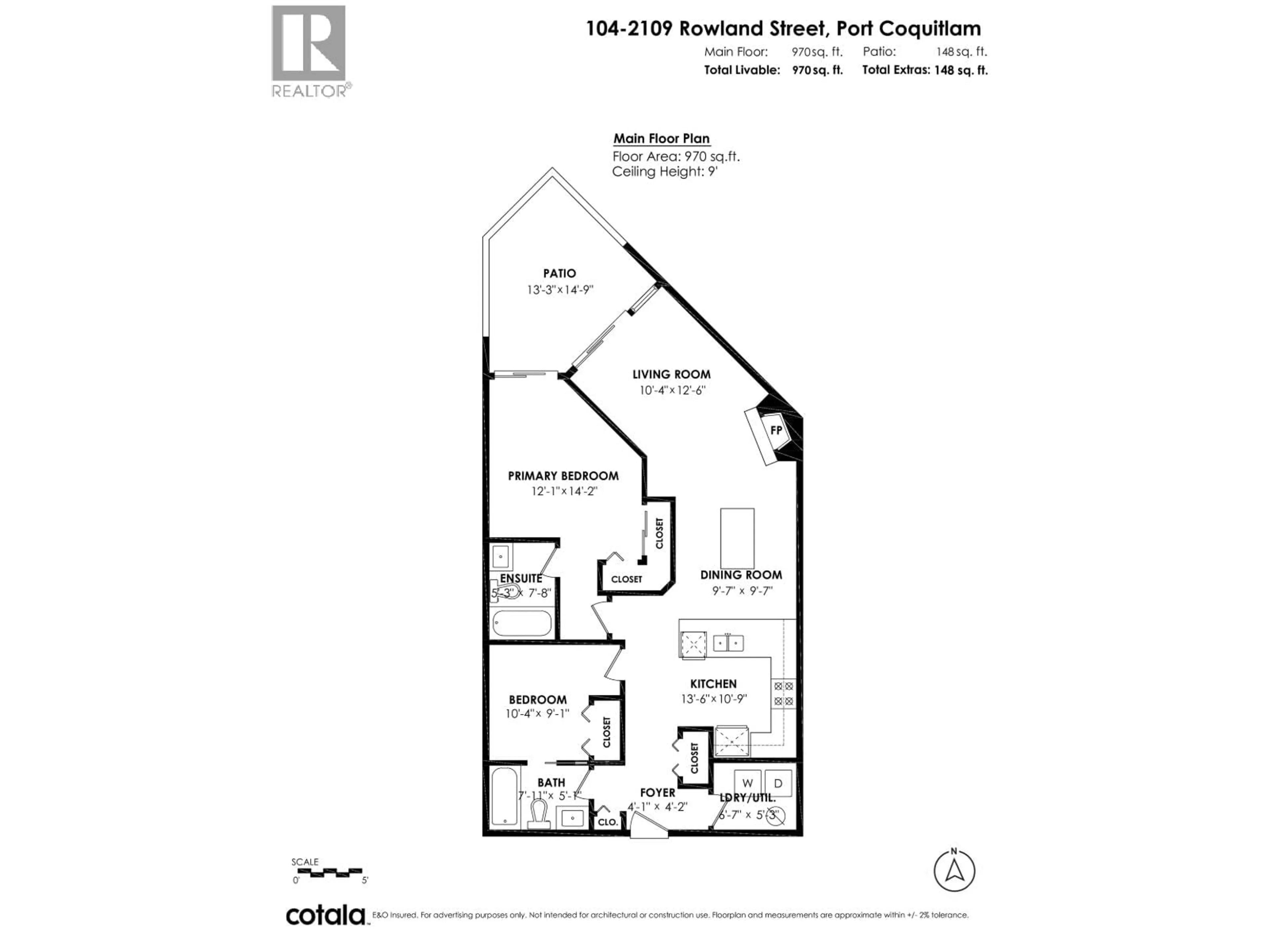 Floor plan for 104 - 2109 ROWLAND STREET, Port Coquitlam British Columbia V3C6J4