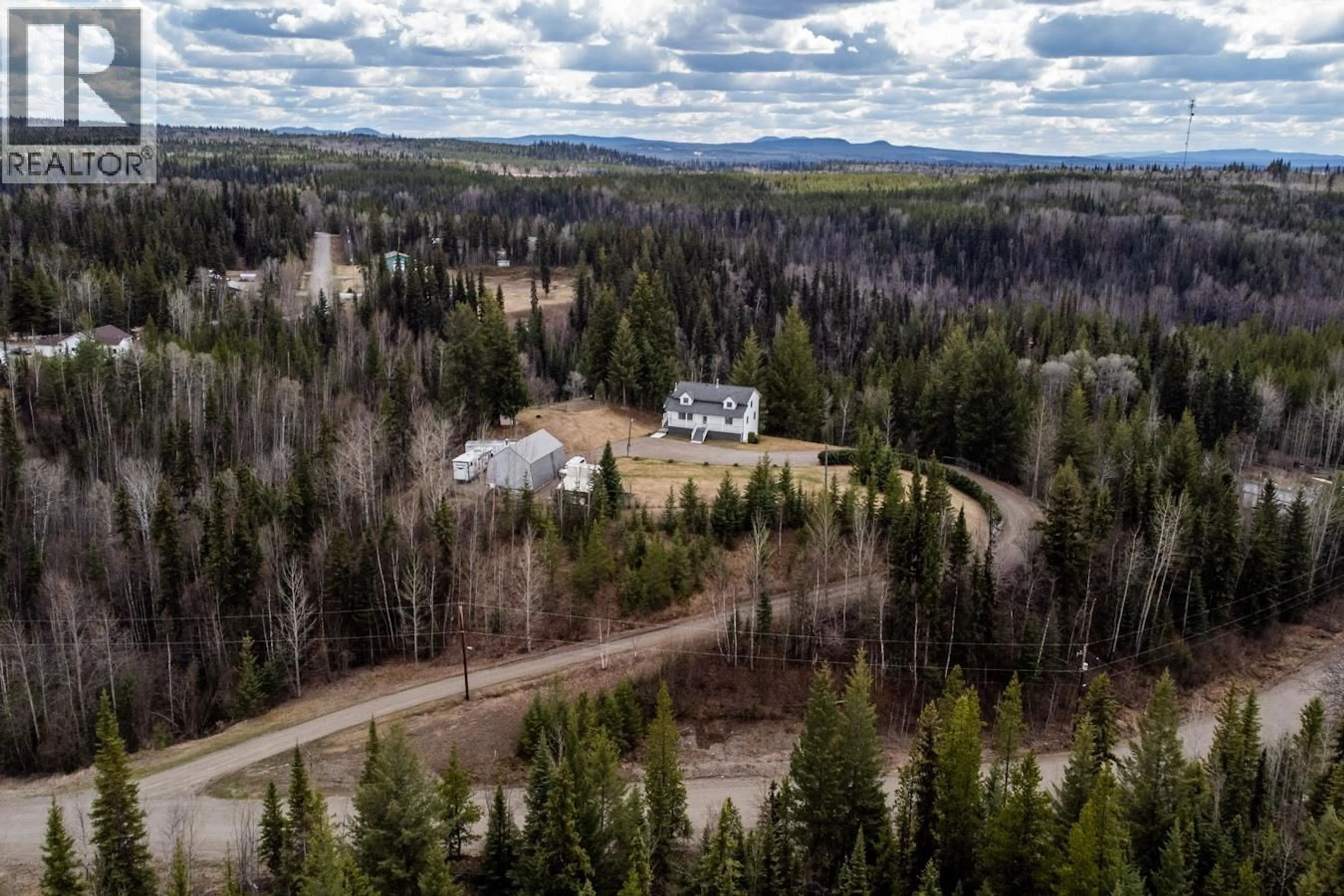 A pic from outside/outdoor area/front of a property/back of a property/a pic from drone, forest/trees view for 14195 WESTBE ROAD, Prince George British Columbia V2N5C2