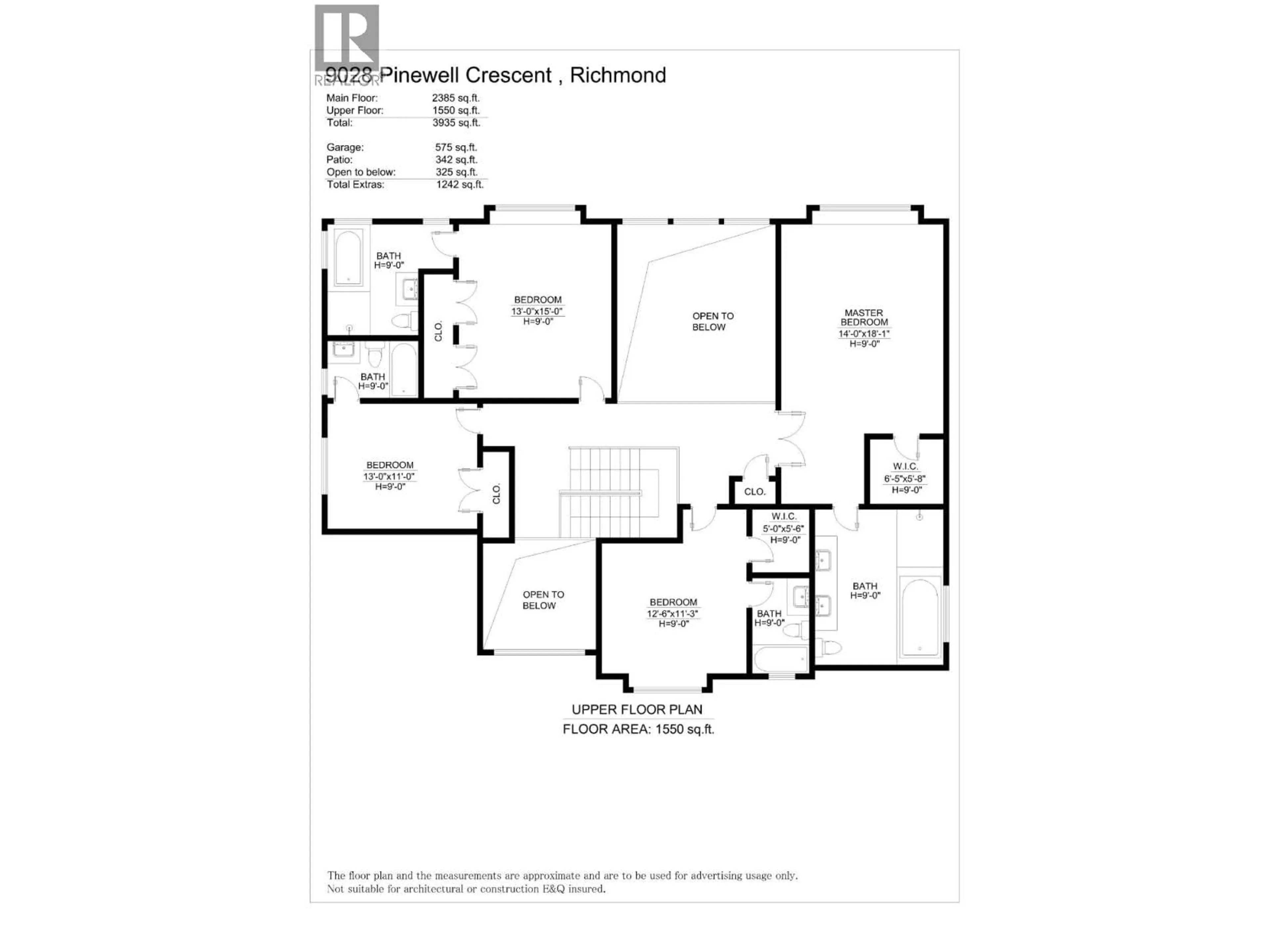 Floor plan for 9028 PINEWELL CRESCENT, Richmond British Columbia V7A2C6