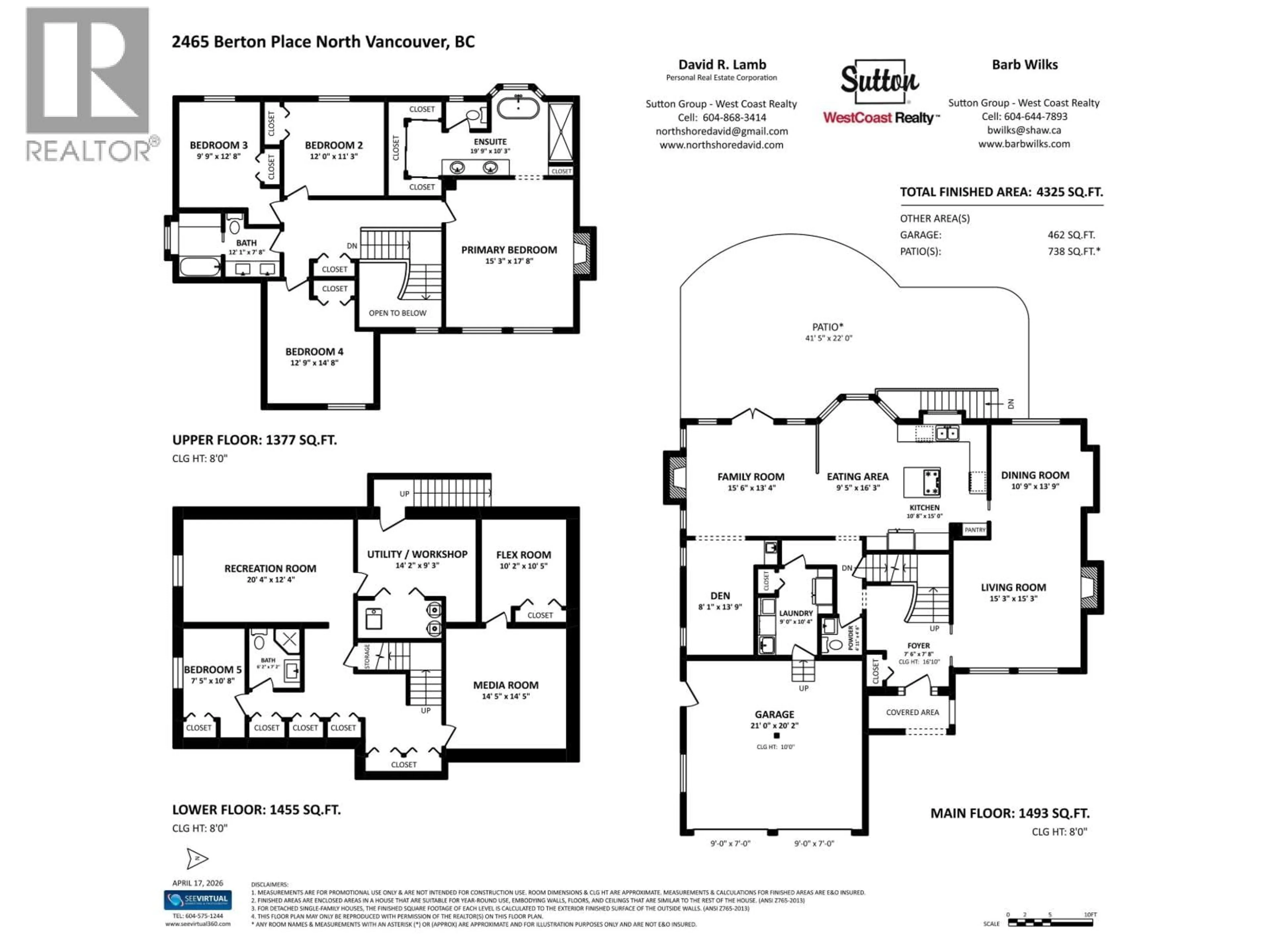 Floor plan for 2465 BERTON PLACE, North Vancouver British Columbia V7H2W9