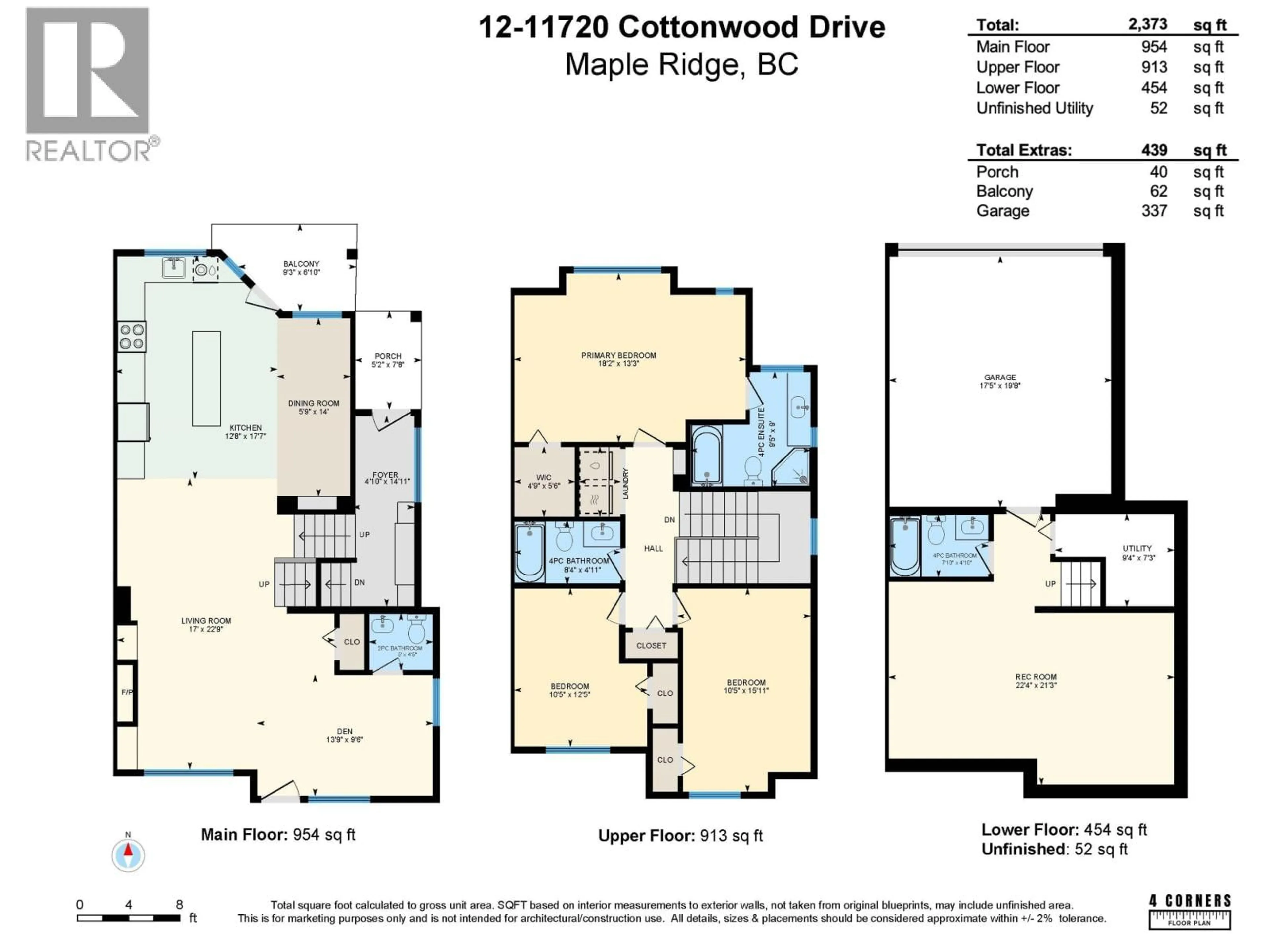Floor plan for 12 - 11720 COTTONWOOD DRIVE, Maple Ridge British Columbia V2X0G7