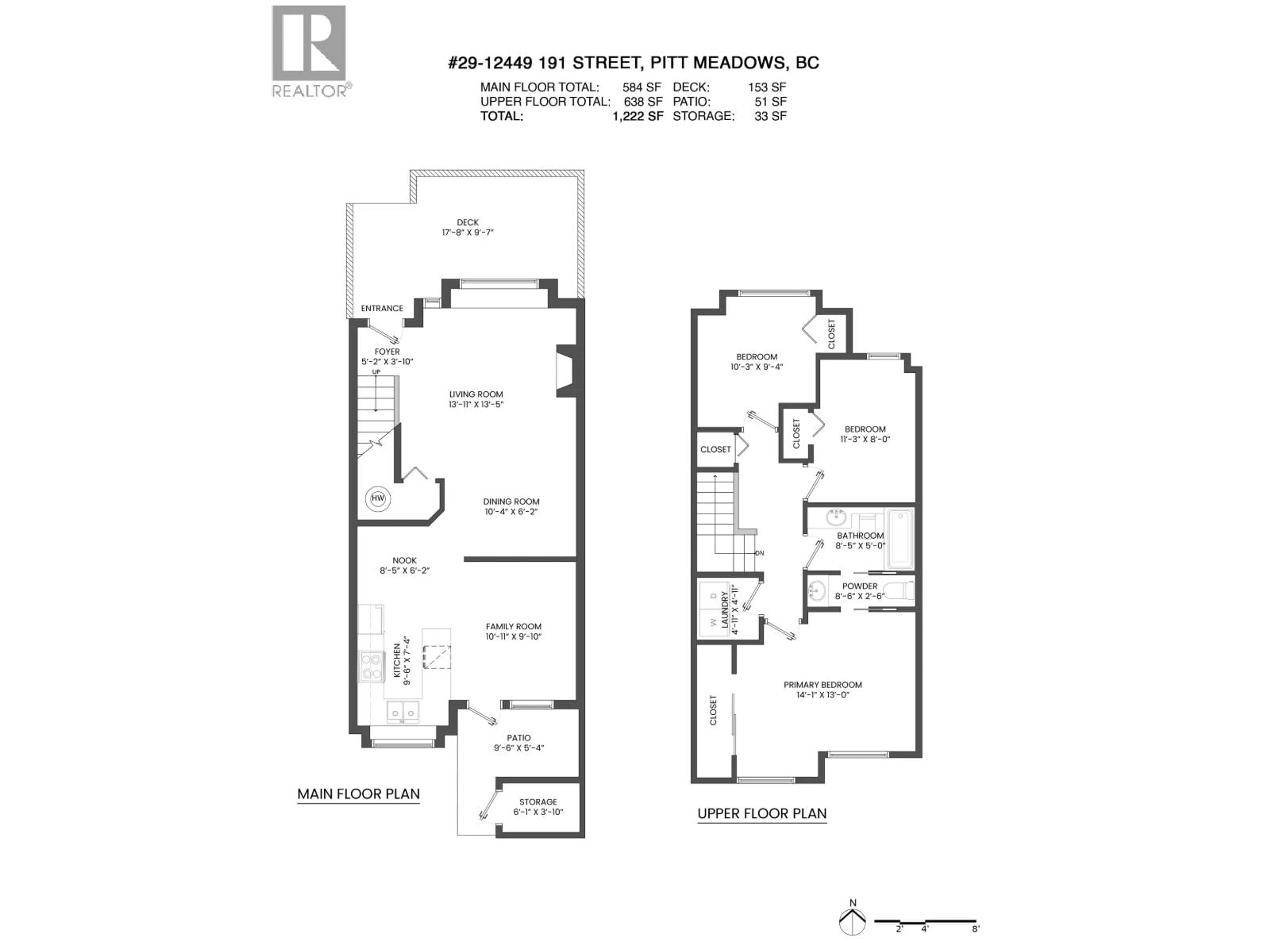 Floor plan for 29 - 12449 191 STREET, Pitt Meadows British Columbia V3Y2R4