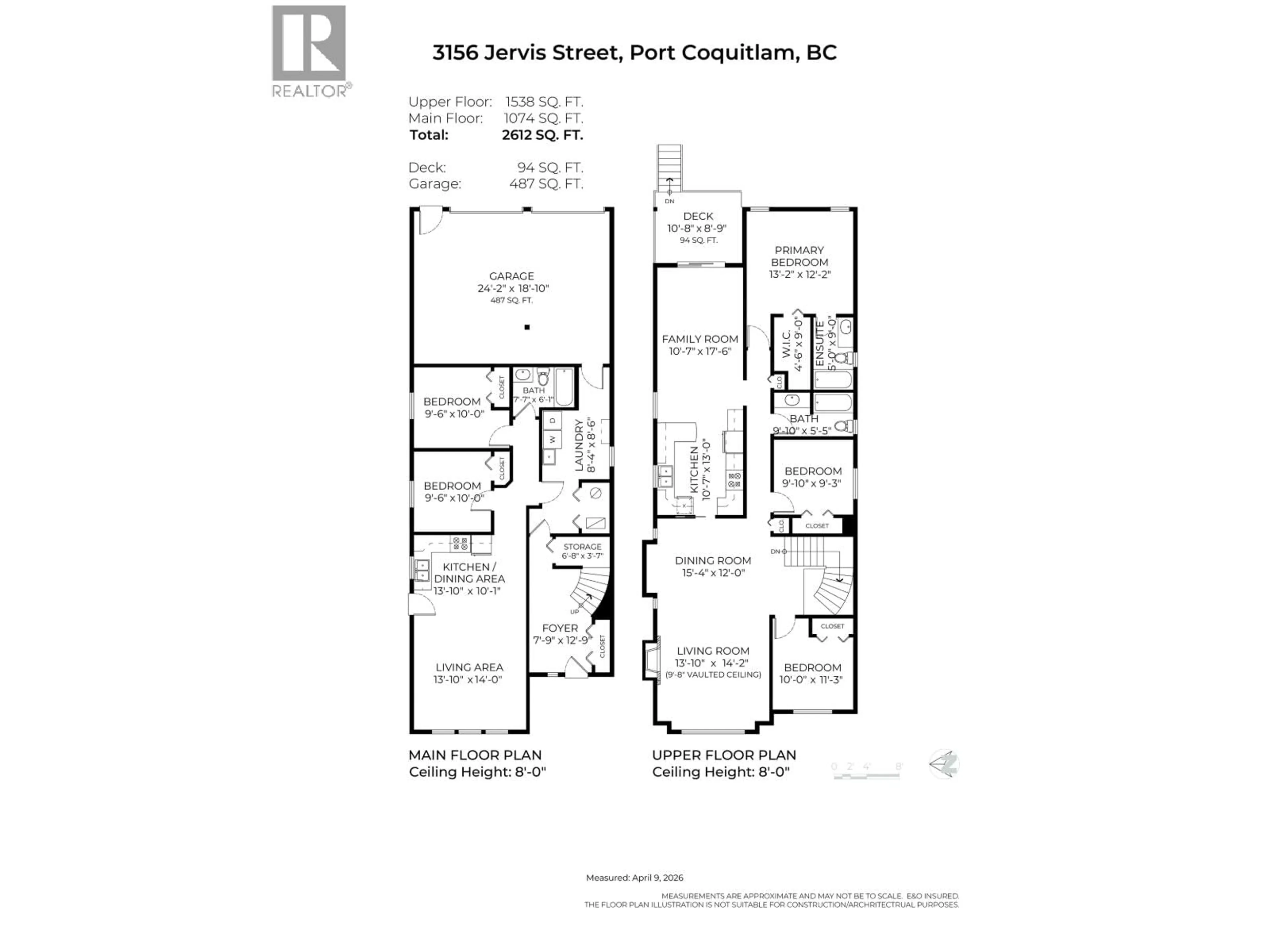 Floor plan for 3156 JERVIS STREET, Port Coquitlam British Columbia V3C3H7