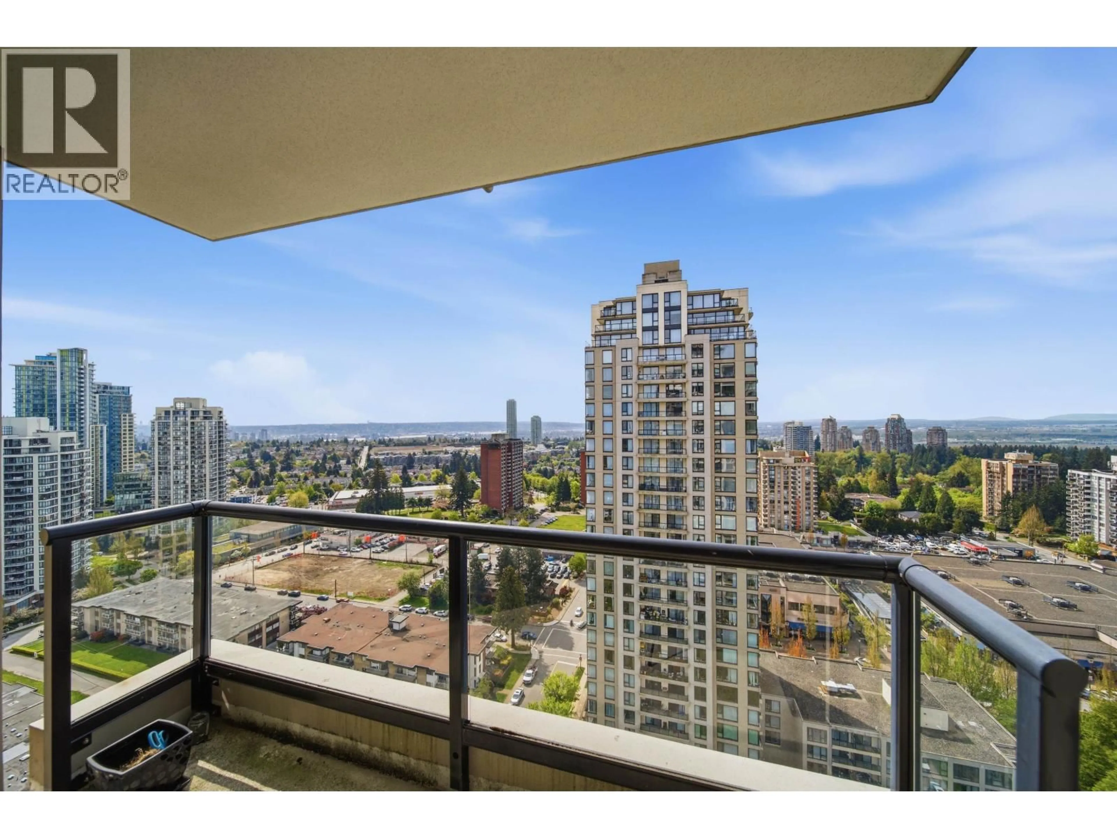 Balcony in the apartment, city buildings view from balcony for 2408 - 7178 COLLIER STREET, Burnaby British Columbia V5E4N7