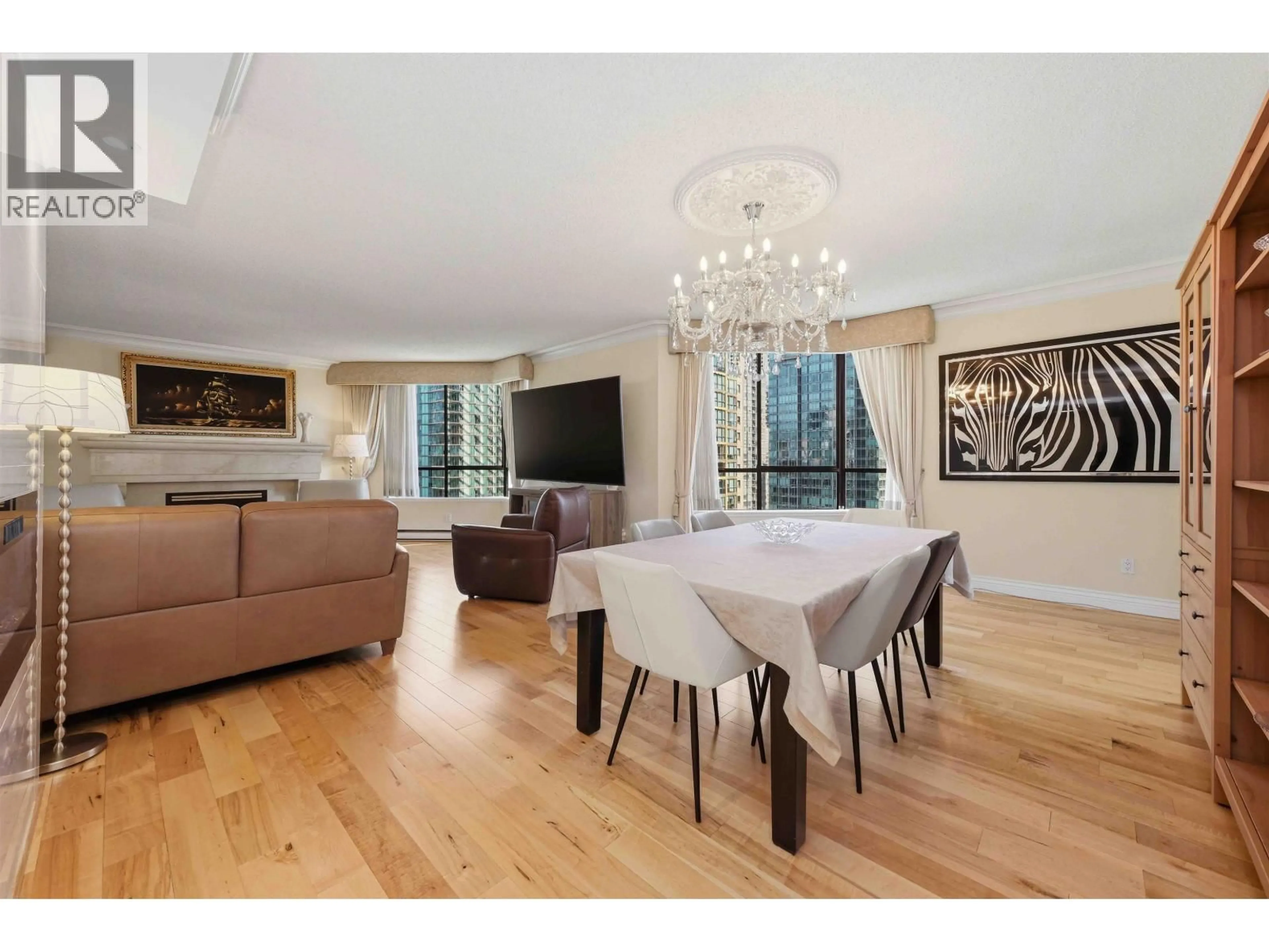 Dining room, wood/laminate floor for 1602 - 738 BROUGHTON STREET, Vancouver British Columbia V6G3A7