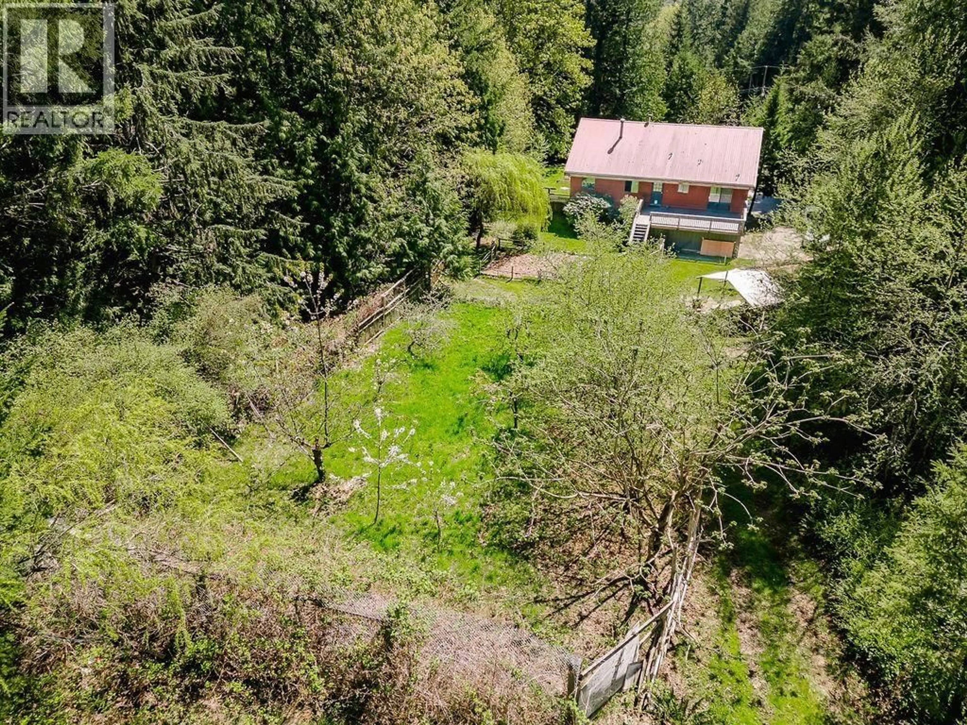 A pic from outside/outdoor area/front of a property/back of a property/a pic from drone, forest/trees view for 5899 SPRIGGS ROAD, Madeira Park British Columbia V0N2H0