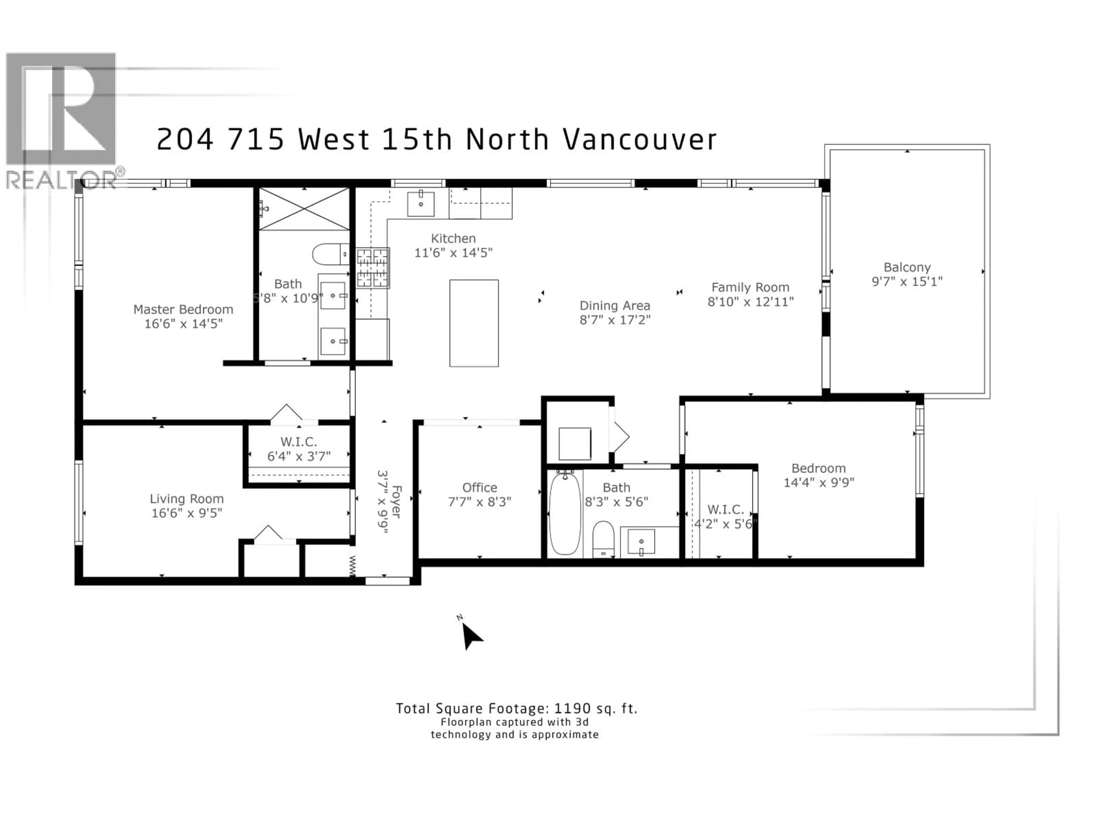 Floor plan for 204 - 715 15TH STREET, North Vancouver British Columbia V7M1T2