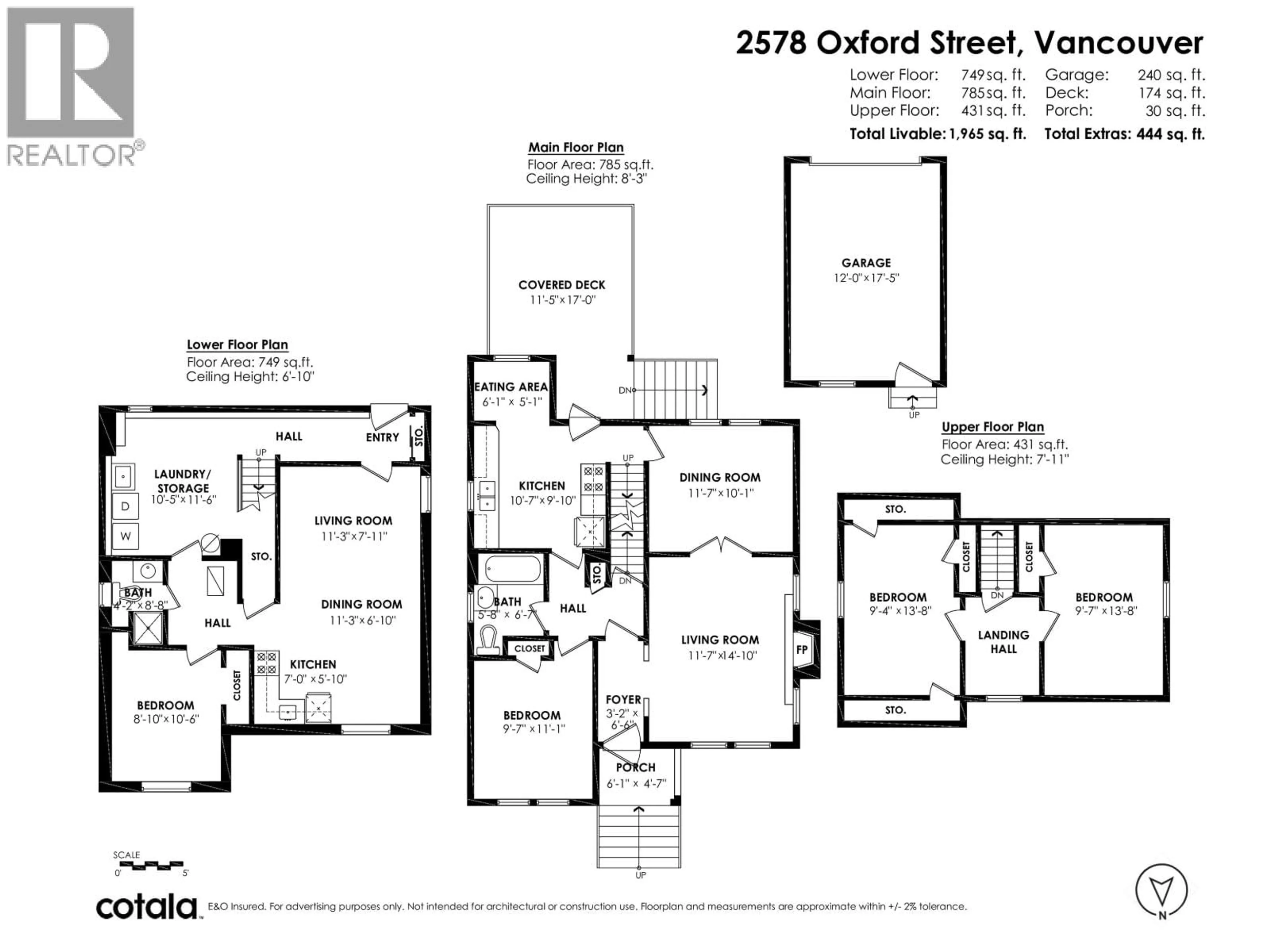 Floor plan for 2578 OXFORD STREET, Vancouver British Columbia V5K1N1