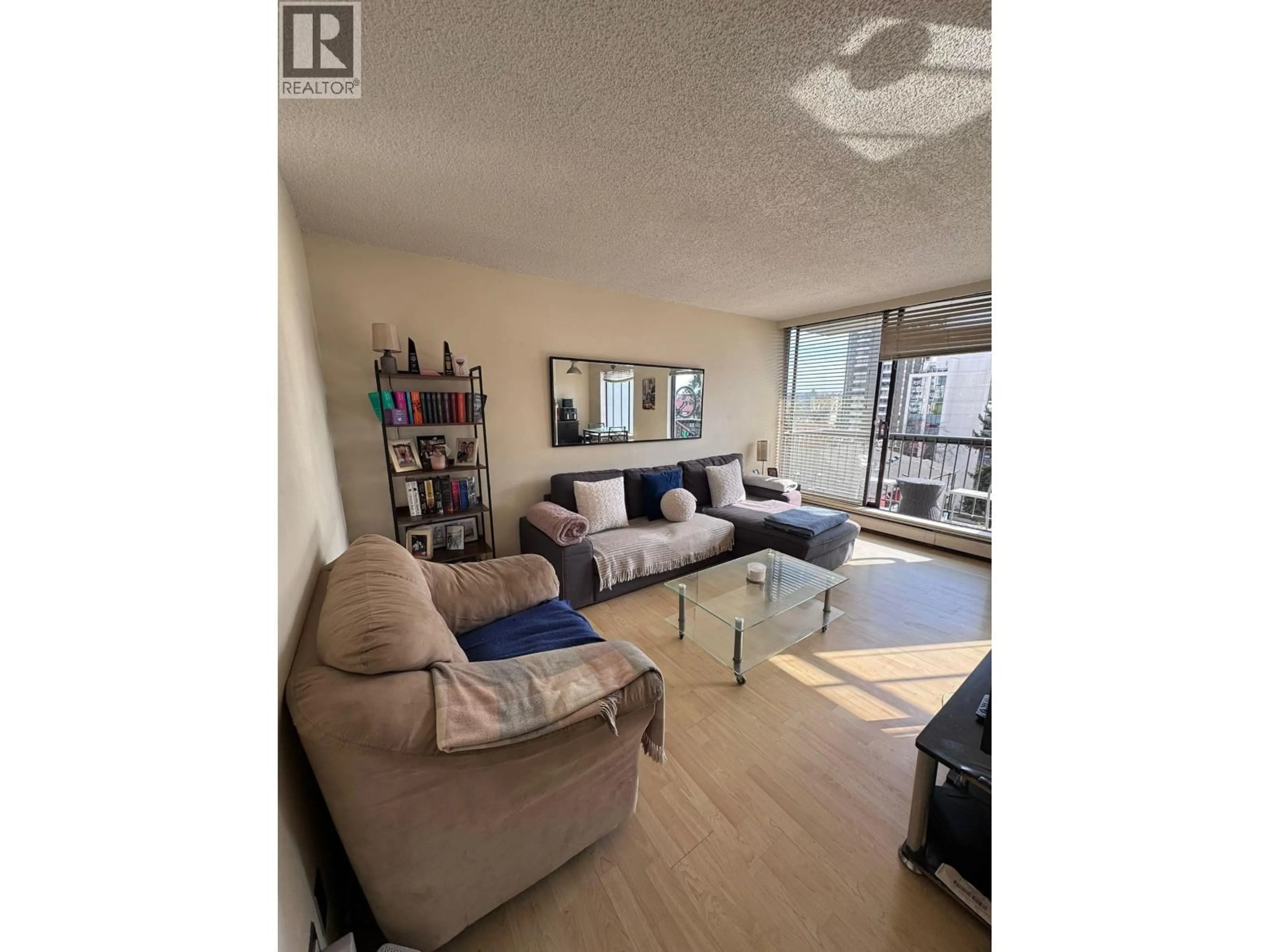 Living room with furniture, floor is not visible for 407 - 1146 HARWOOD STREET, Vancouver British Columbia V6E3V1