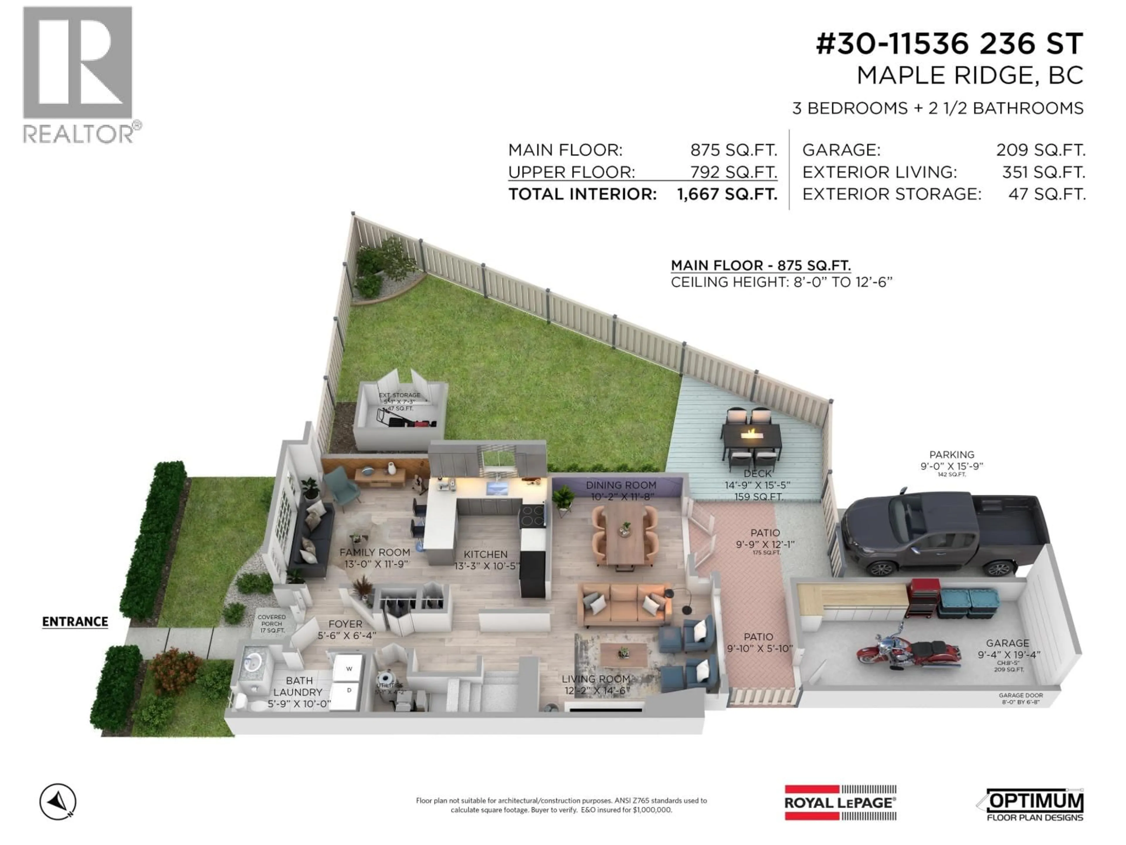 Floor plan for 30 - 11536 236 STREET, Maple Ridge British Columbia V4R2C6