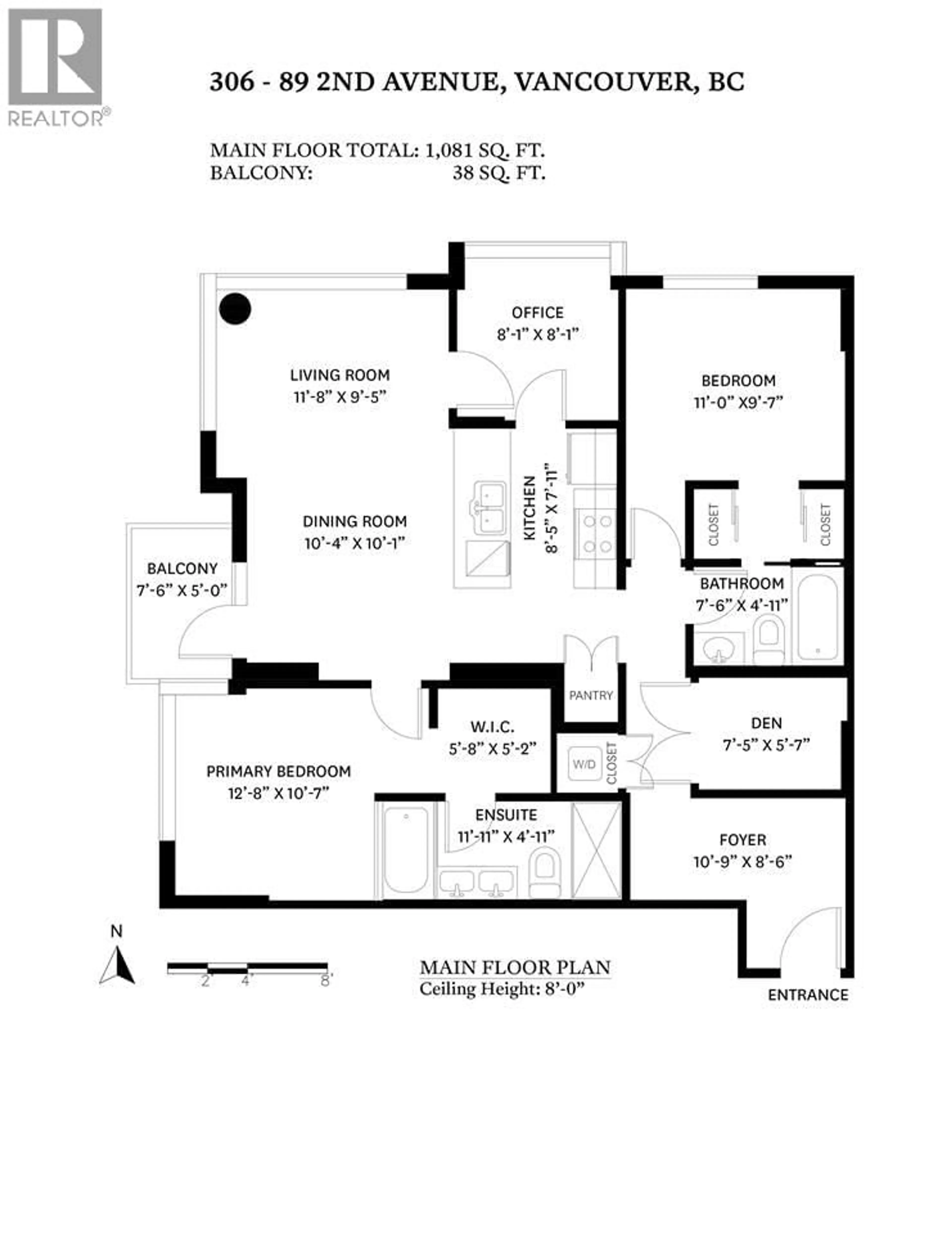 Floor plan for 306 - 89 2ND AVENUE, Vancouver British Columbia V5Y0G9