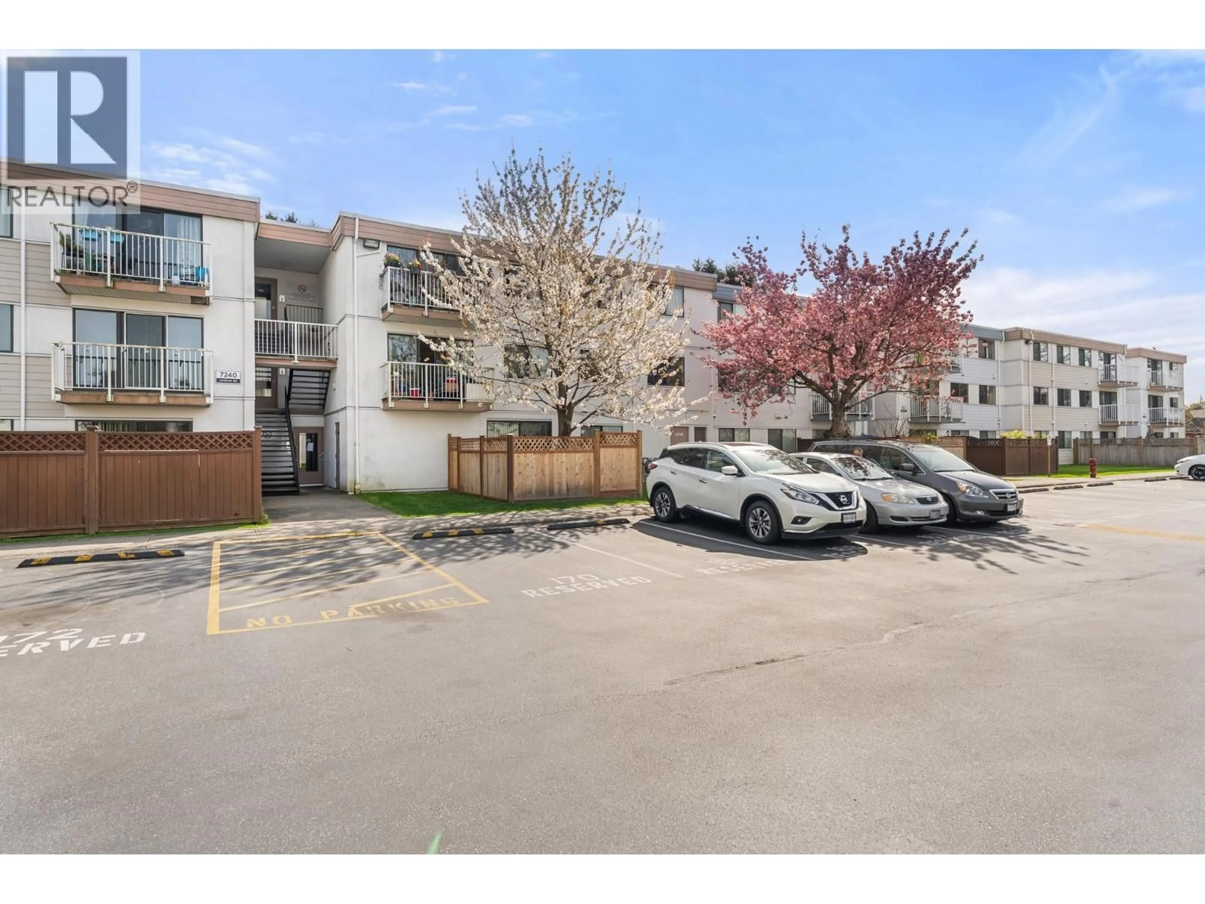 A pic from outside/outdoor area/front of a property/back of a property/a pic from drone, street for 306 - 7240 LINDSAY ROAD, Richmond British Columbia V7C3M6