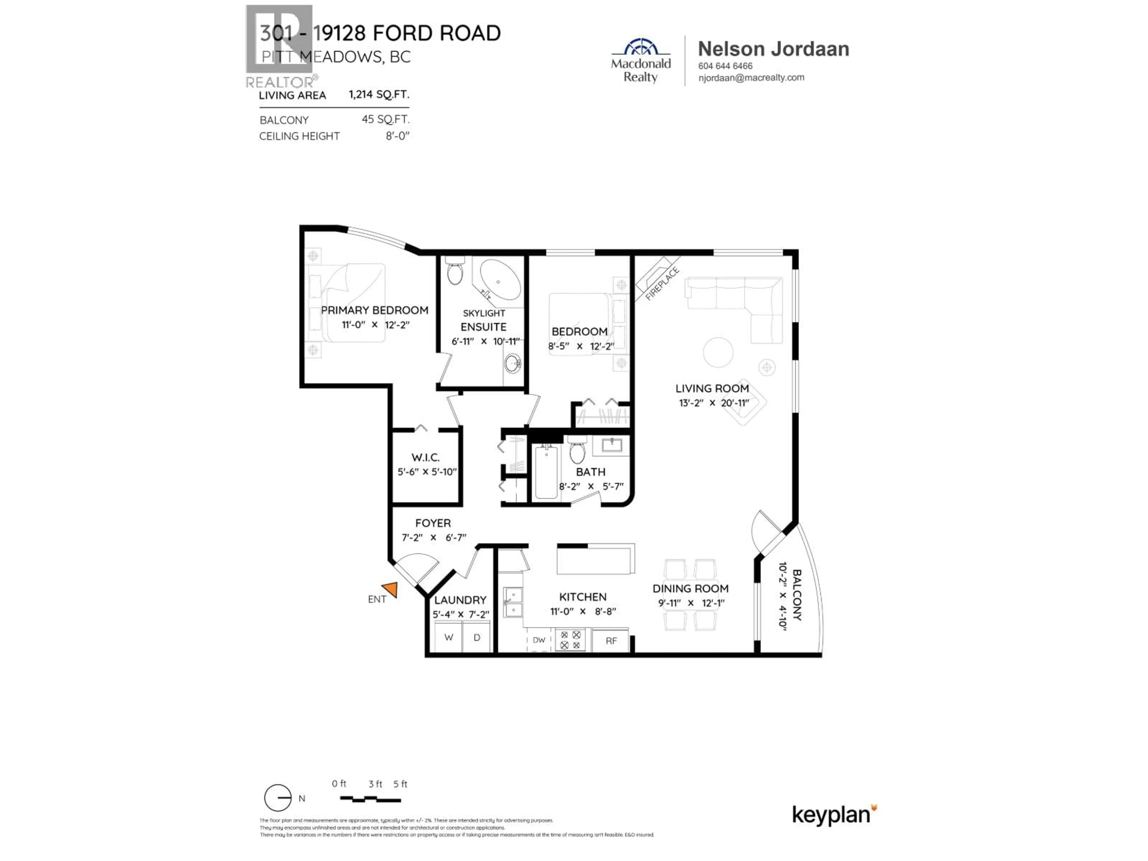 Floor plan for 301 - 19128 FORD ROAD, Pitt Meadows British Columbia V3Y2P1