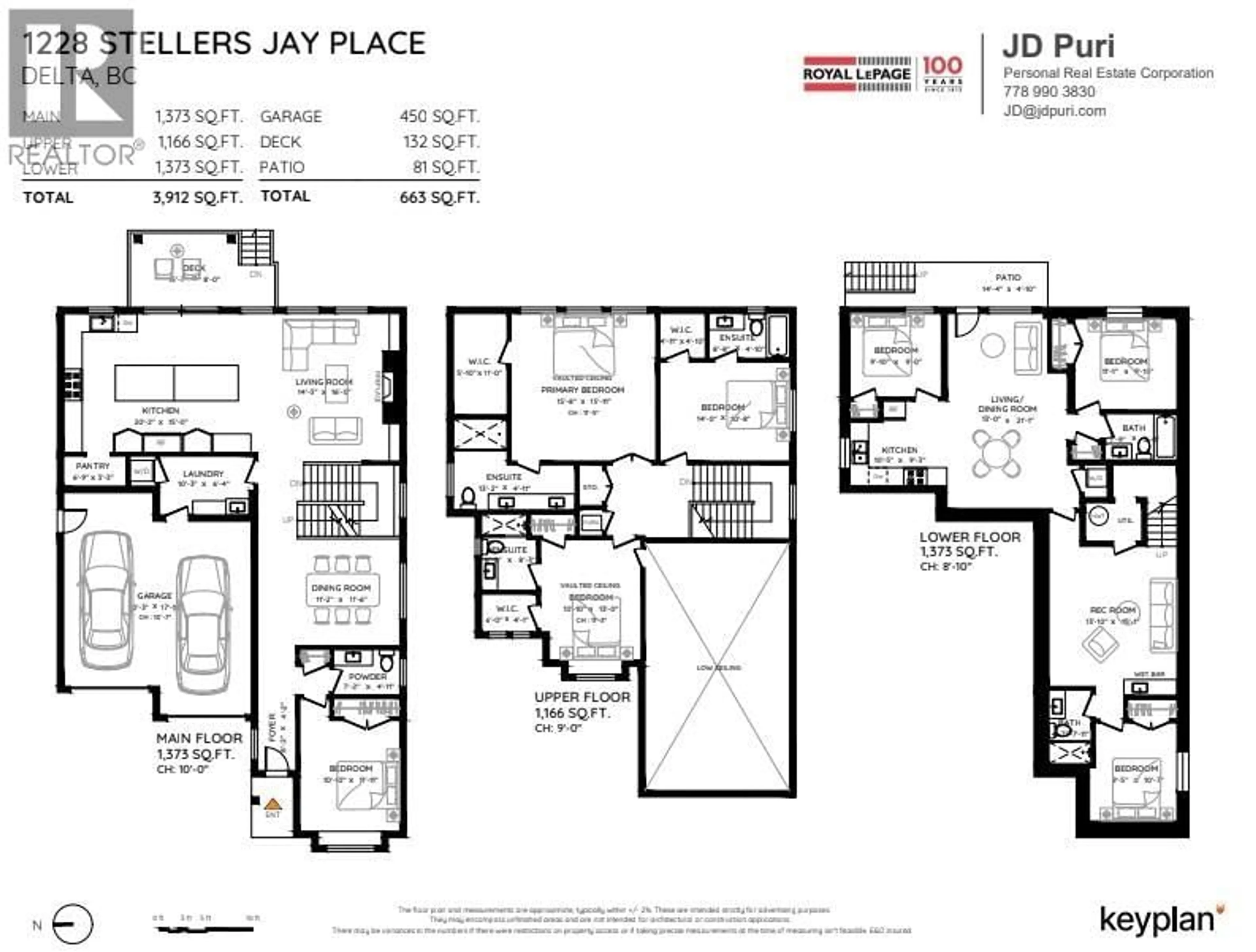 Floor plan for 1228 STELLERS JAY PLACE, Delta British Columbia V4M2A9