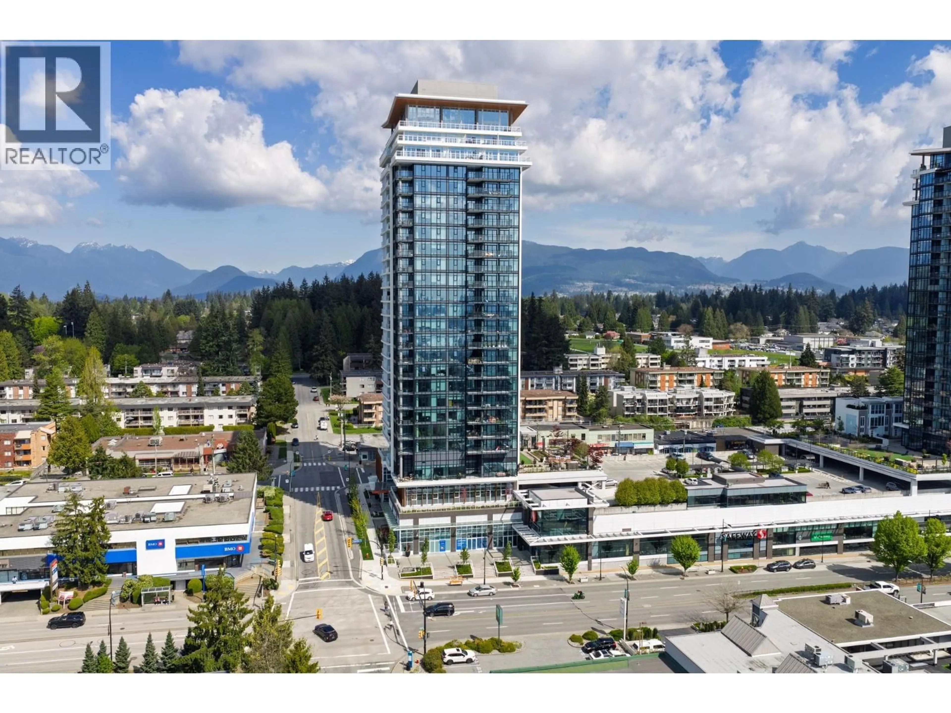 A pic from outside/outdoor area/front of a property/back of a property/a pic from drone, mountain view for 2307 - 505 NELSON STREET, Coquitlam British Columbia V3J0R5