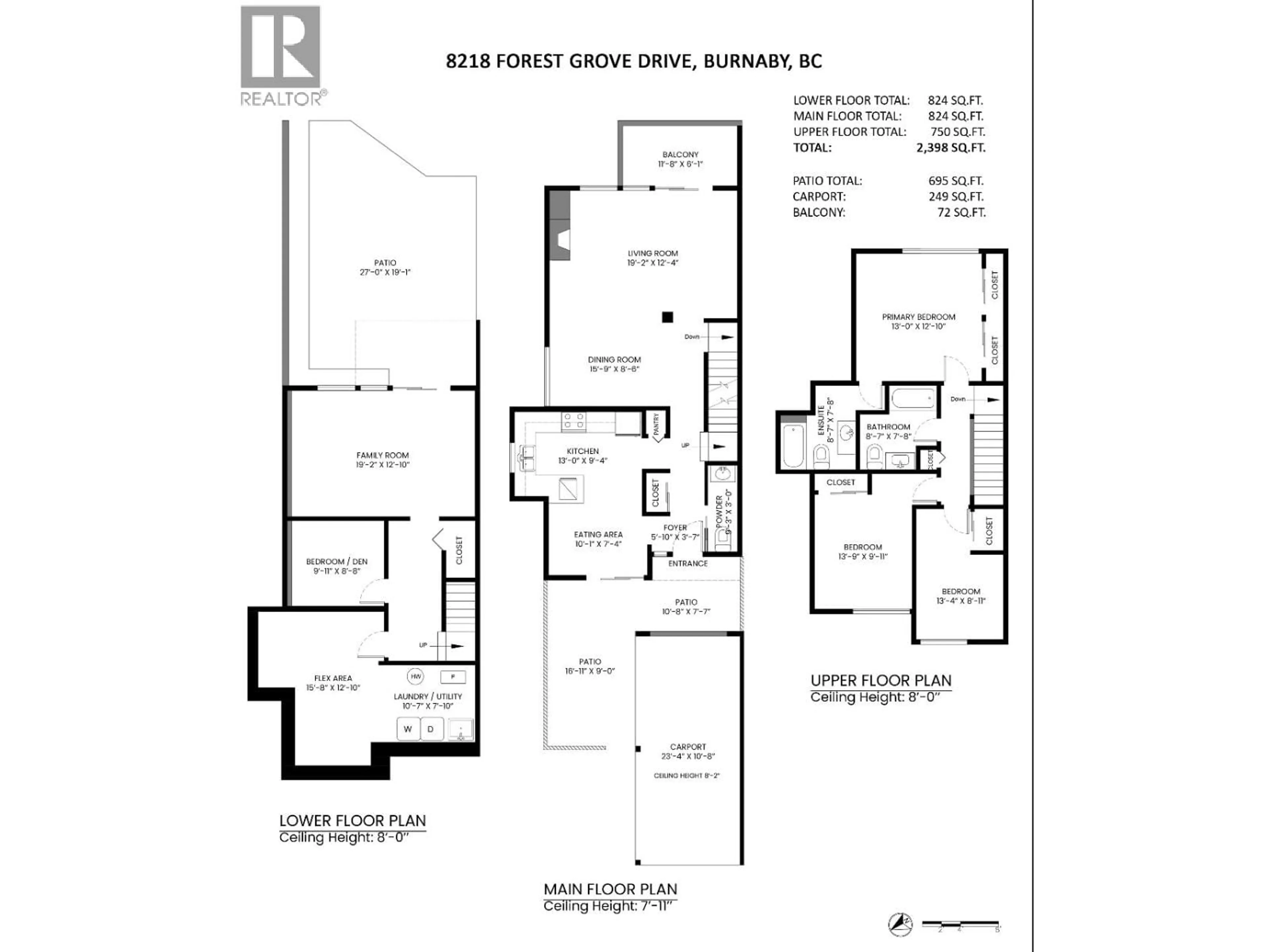 Floor plan for 8218 FOREST GROVE DRIVE, Burnaby British Columbia V5A4G9