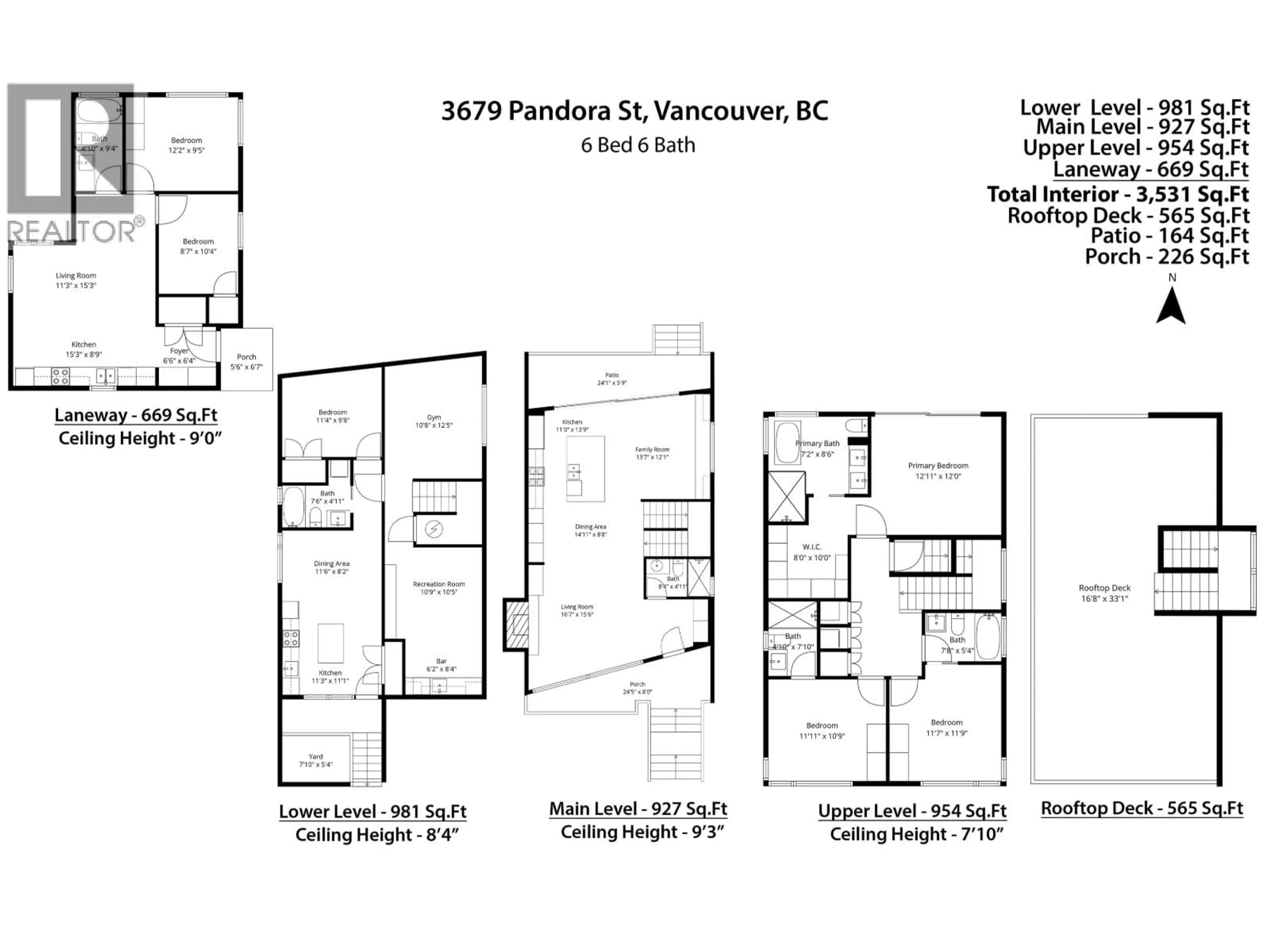 Floor plan for 3679 PANDORA STREET, Vancouver British Columbia V5K1X1