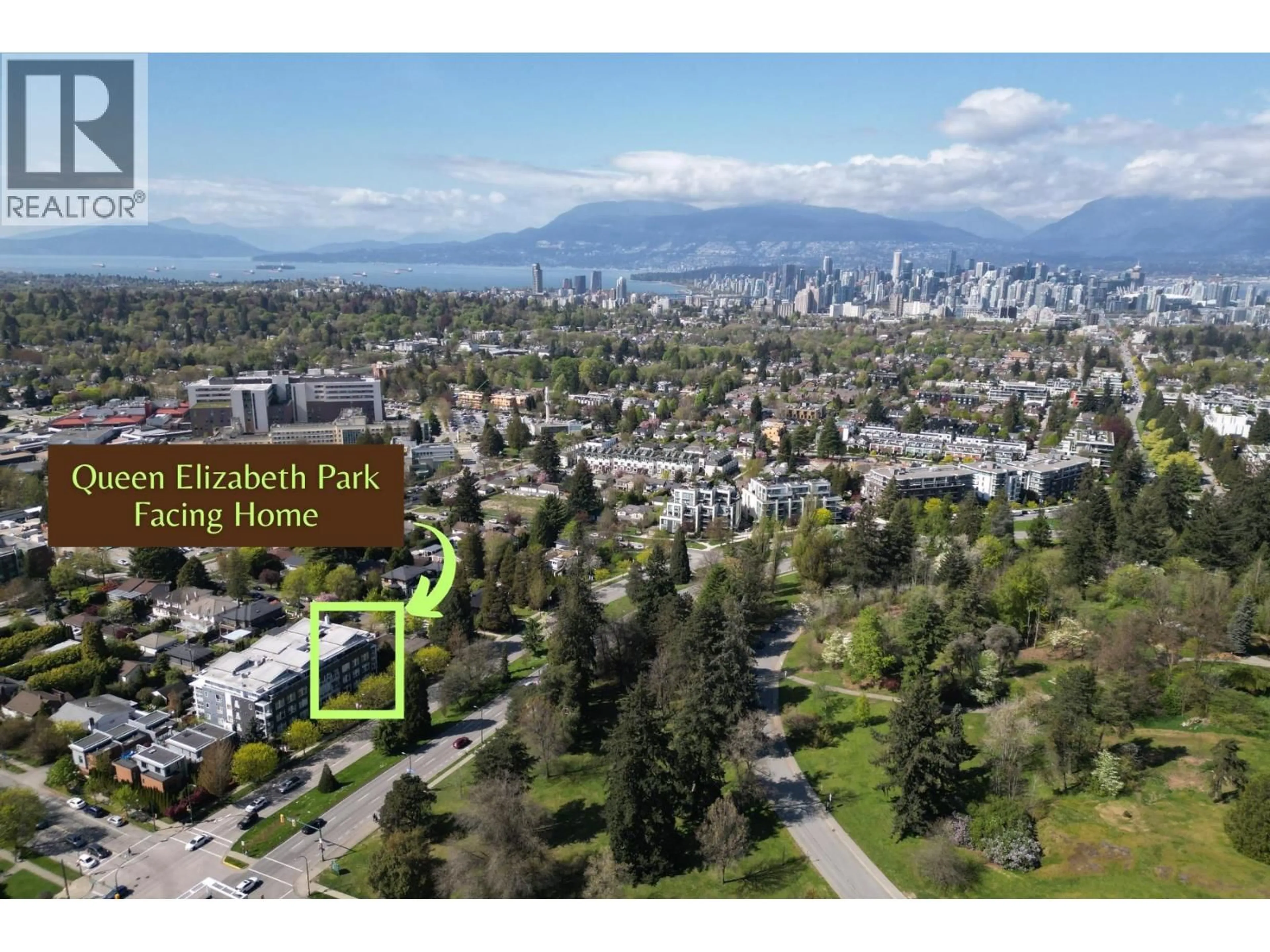 A pic from outside/outdoor area/front of a property/back of a property/a pic from drone, mountain view for 509 - 4867 CAMBIE STREET, Vancouver British Columbia V5Z0C5
