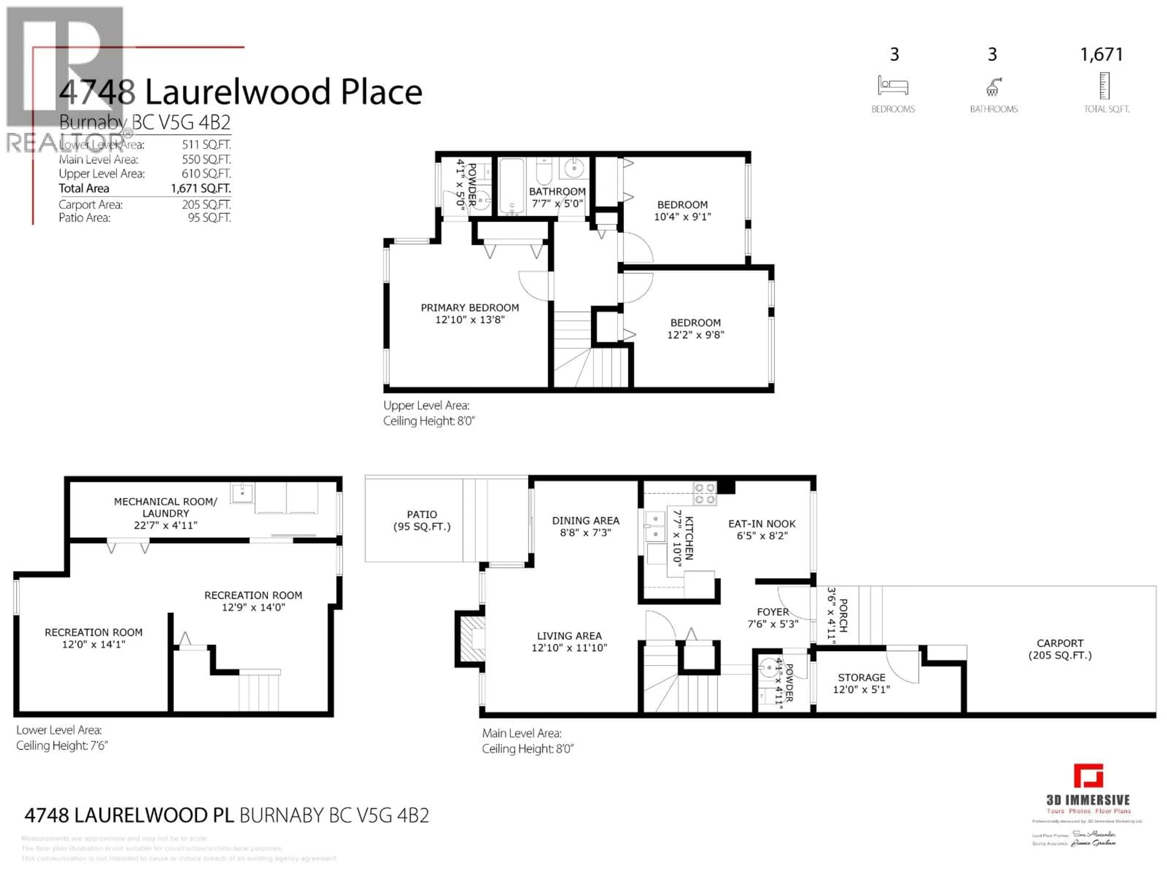Floor plan for 4748 LAURELWOOD PLACE, Burnaby British Columbia V5G4B2