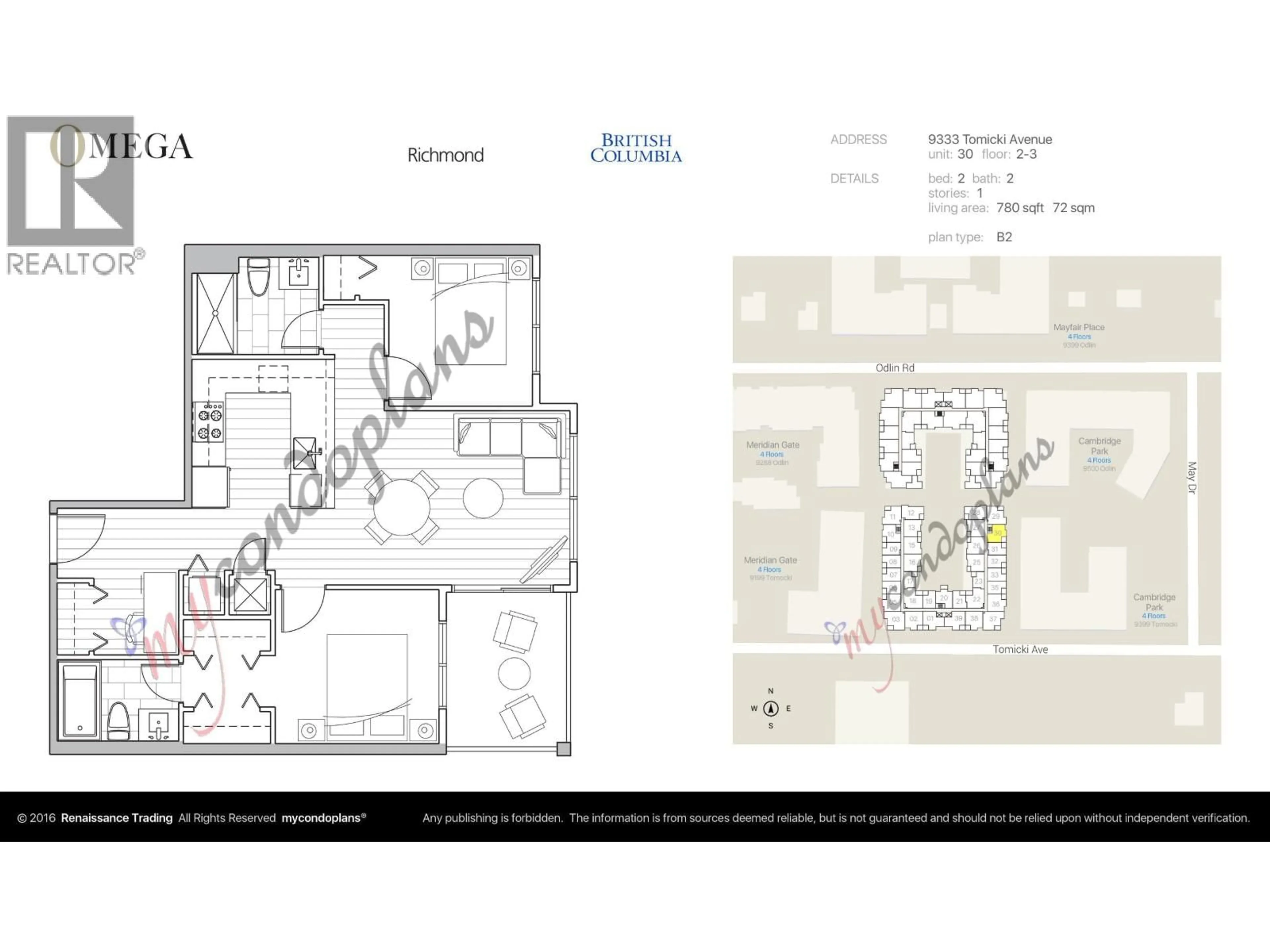 Floor plan for 330 - 9333 TOMICKI AVENUE, Richmond British Columbia V6X0L4