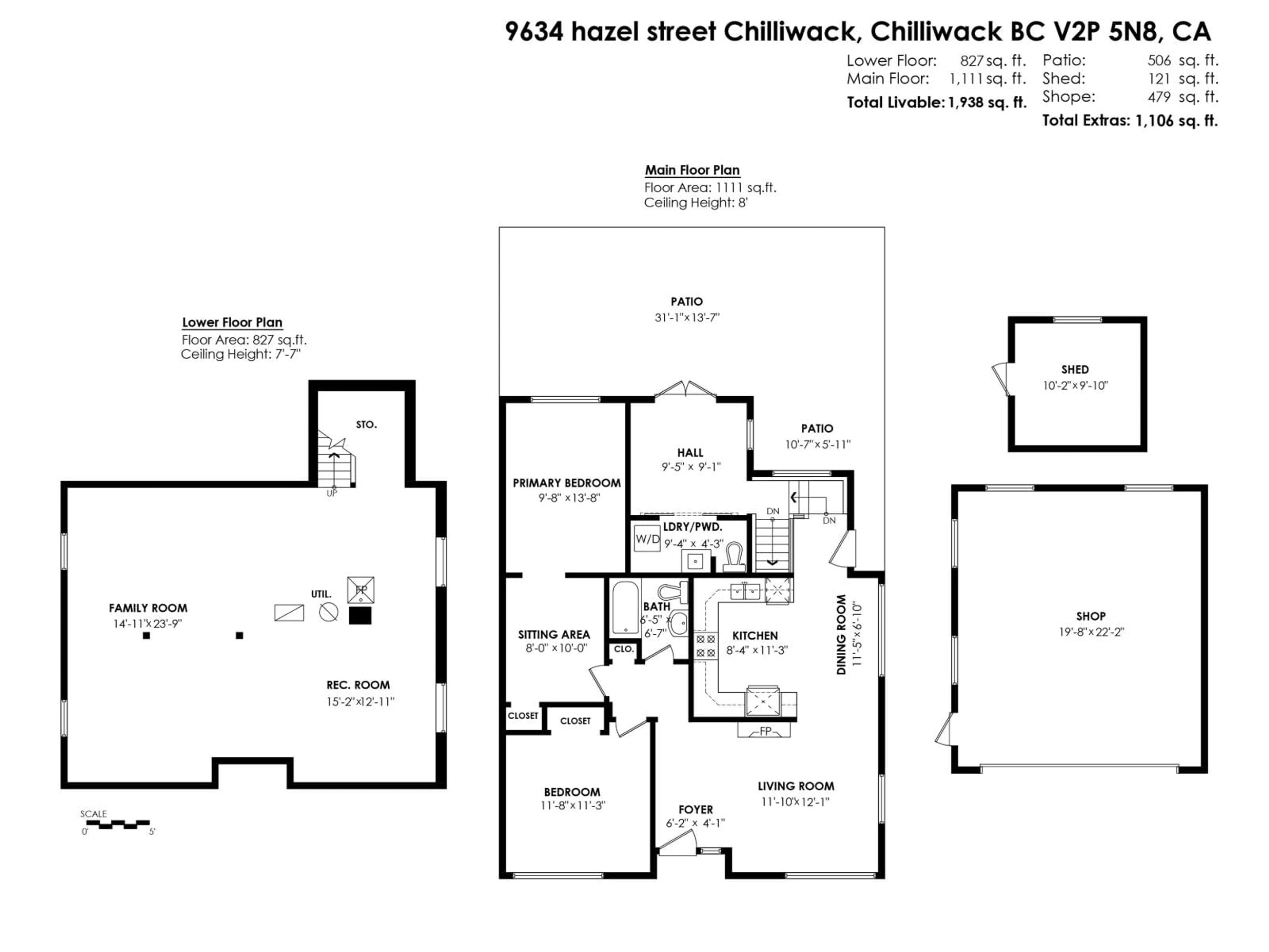 Floor plan for 9634 HAZEL STREET, Chilliwack British Columbia V2P5N9