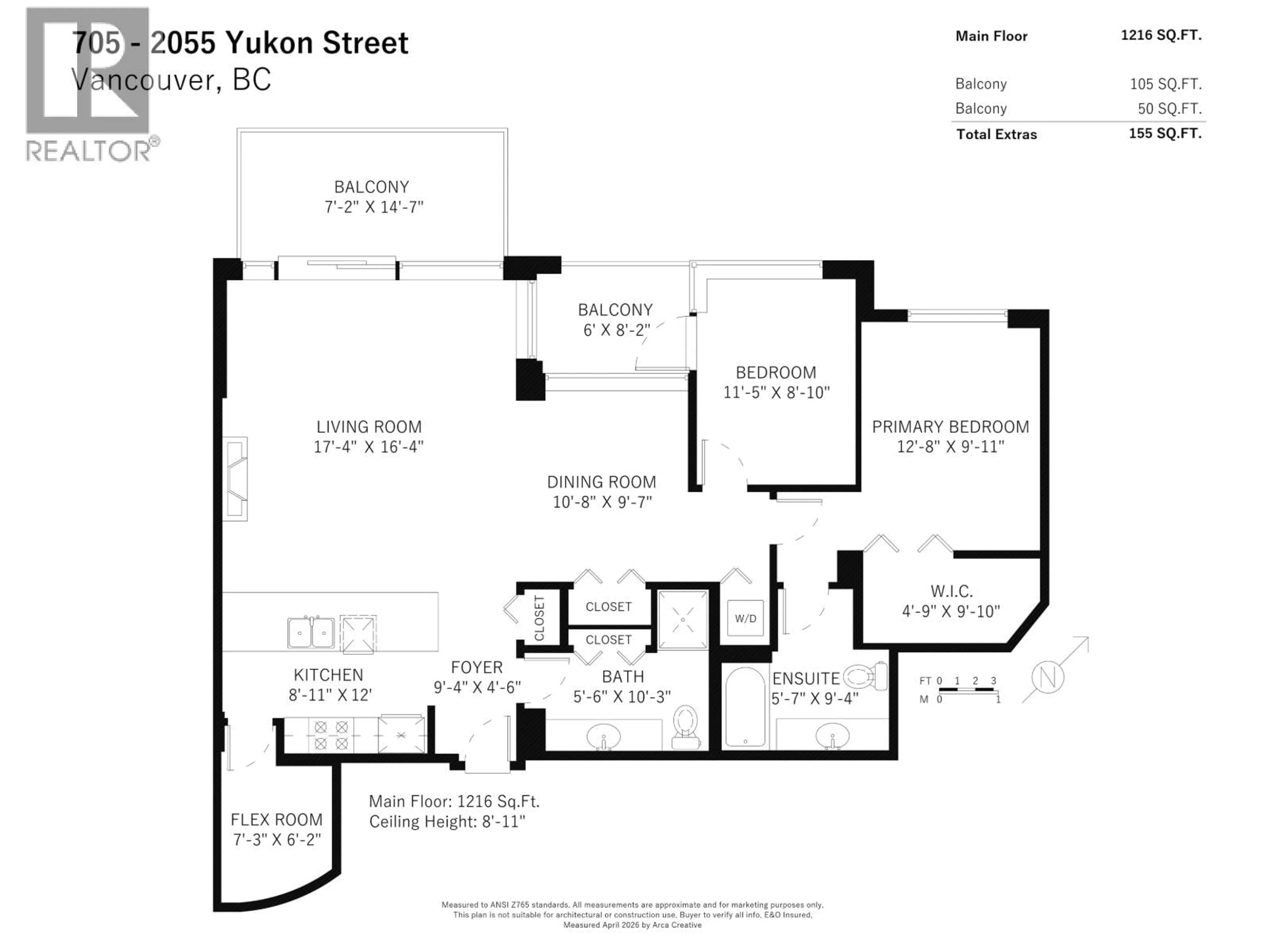 Floor plan for 705 - 2055 YUKON STREET, Vancouver British Columbia V5Y4B7