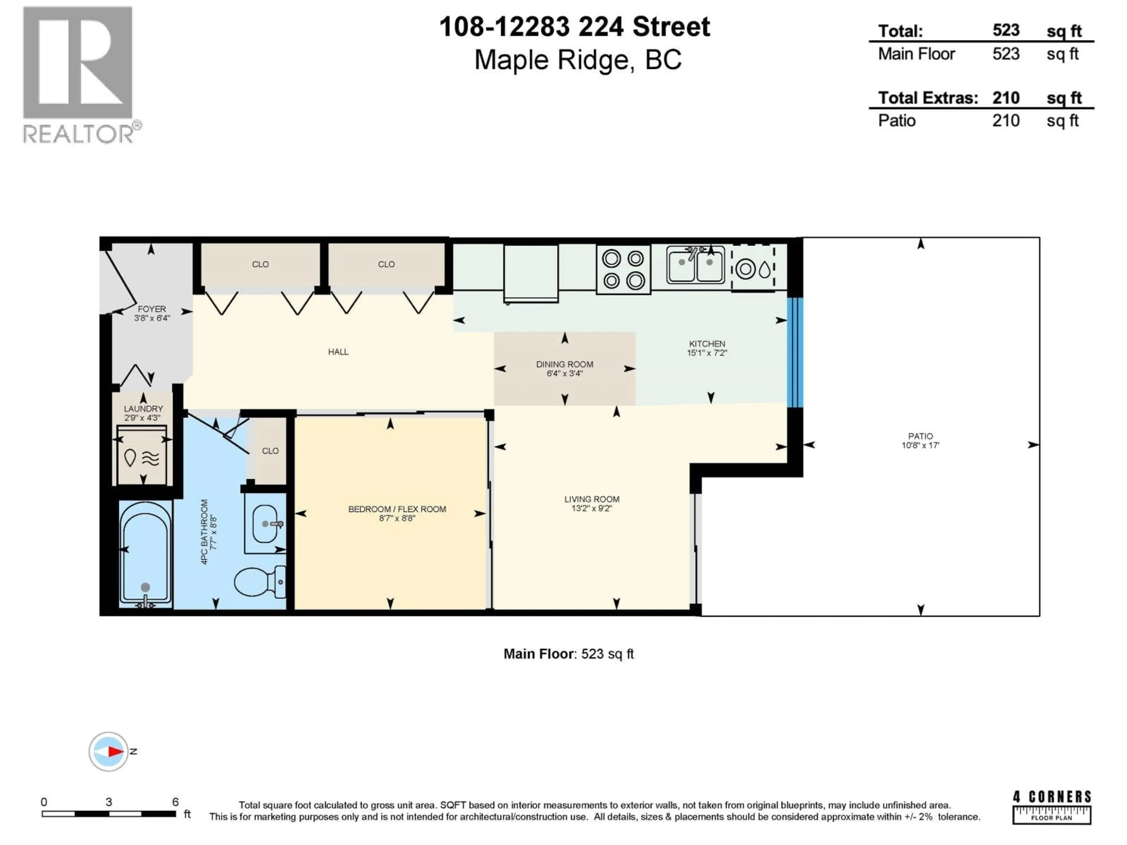 Floor plan for 108 - 12283 224 STREET, Maple Ridge British Columbia V2X8Z3