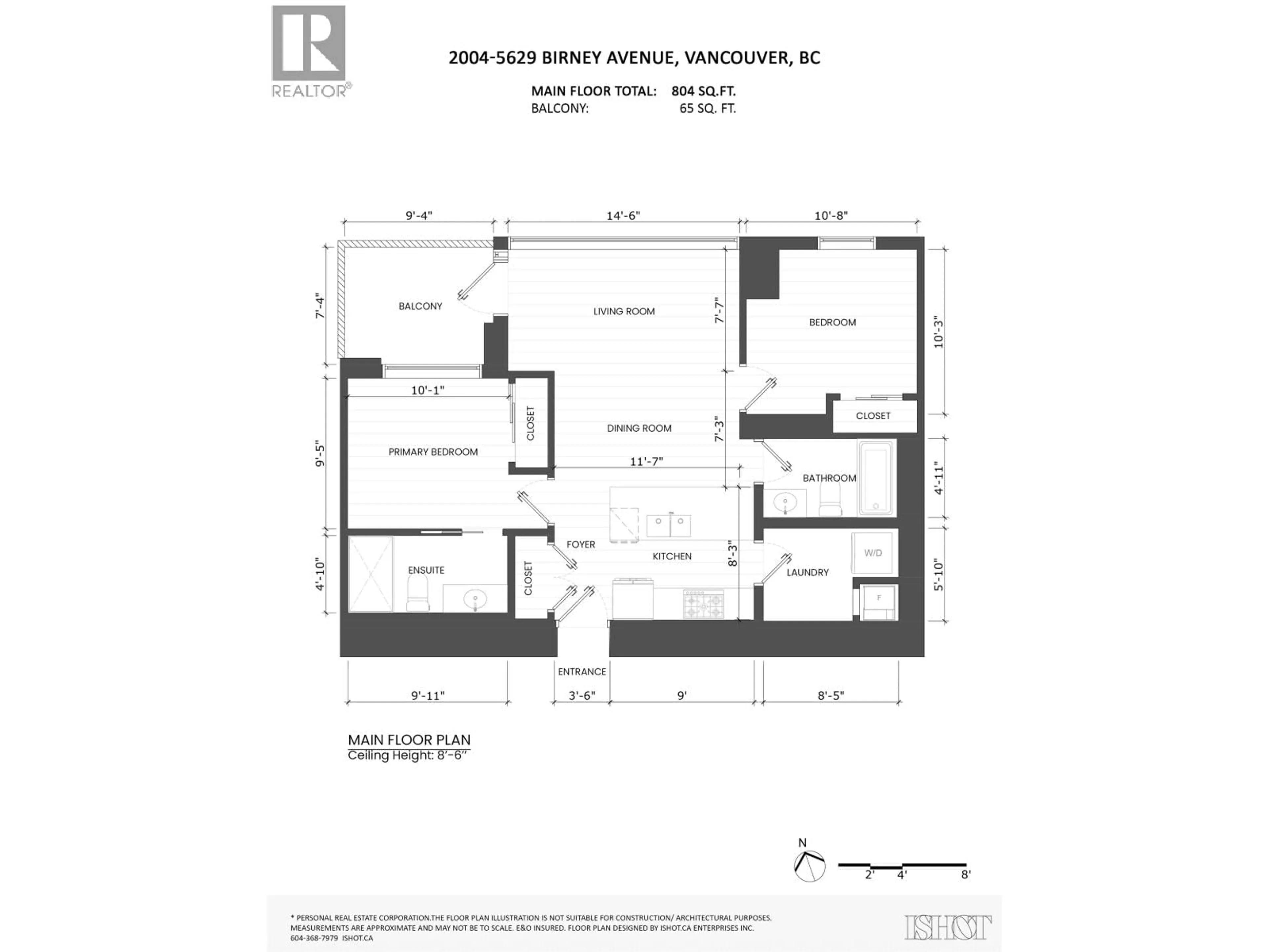 Floor plan for 2004 - 5629 BIRNEY AVENUE, Vancouver British Columbia V6S0L5