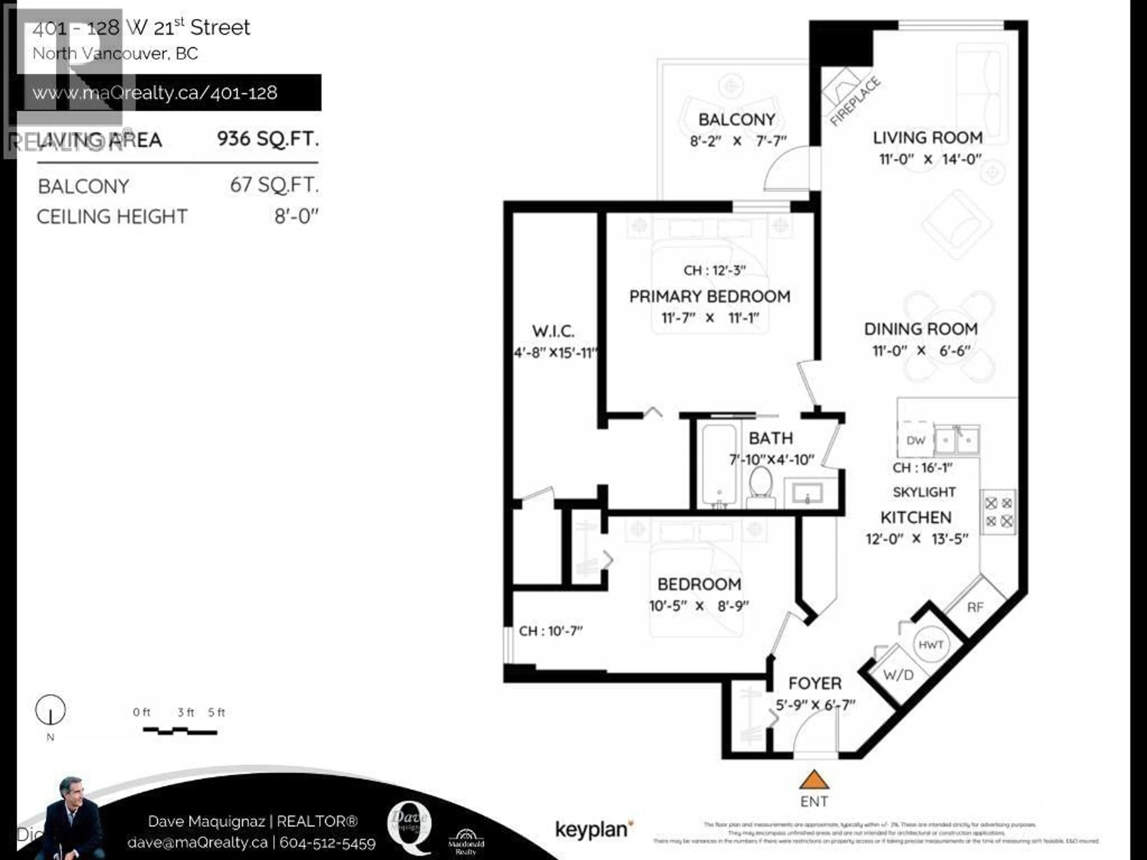 Floor plan for 401 - 128 21ST STREET, North Vancouver British Columbia V7M1Y9
