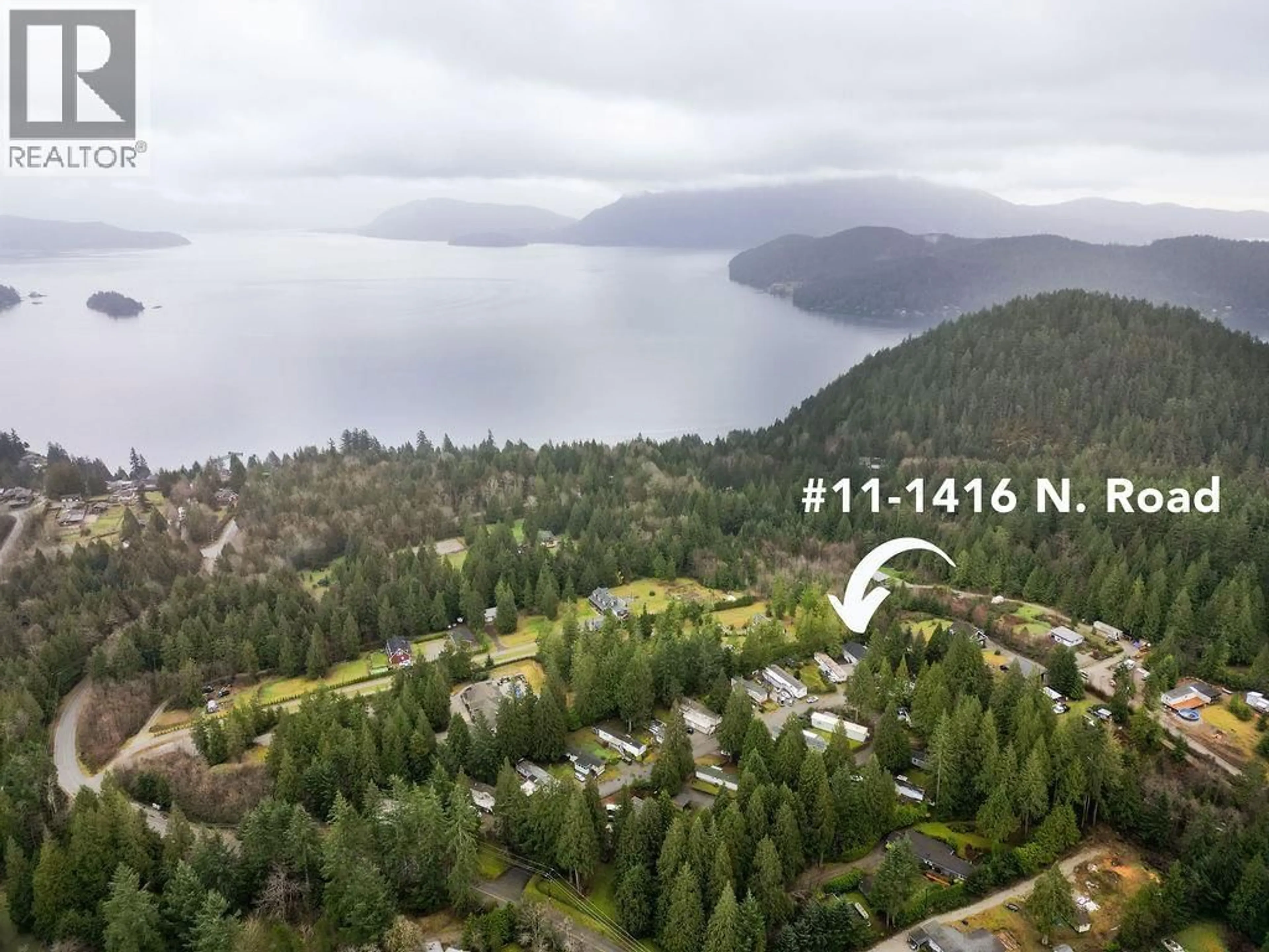 A pic from outside/outdoor area/front of a property/back of a property/a pic from drone, water/lake/river/ocean view for 11 - 1416 NORTH ROAD, Gibsons British Columbia V0N1V1