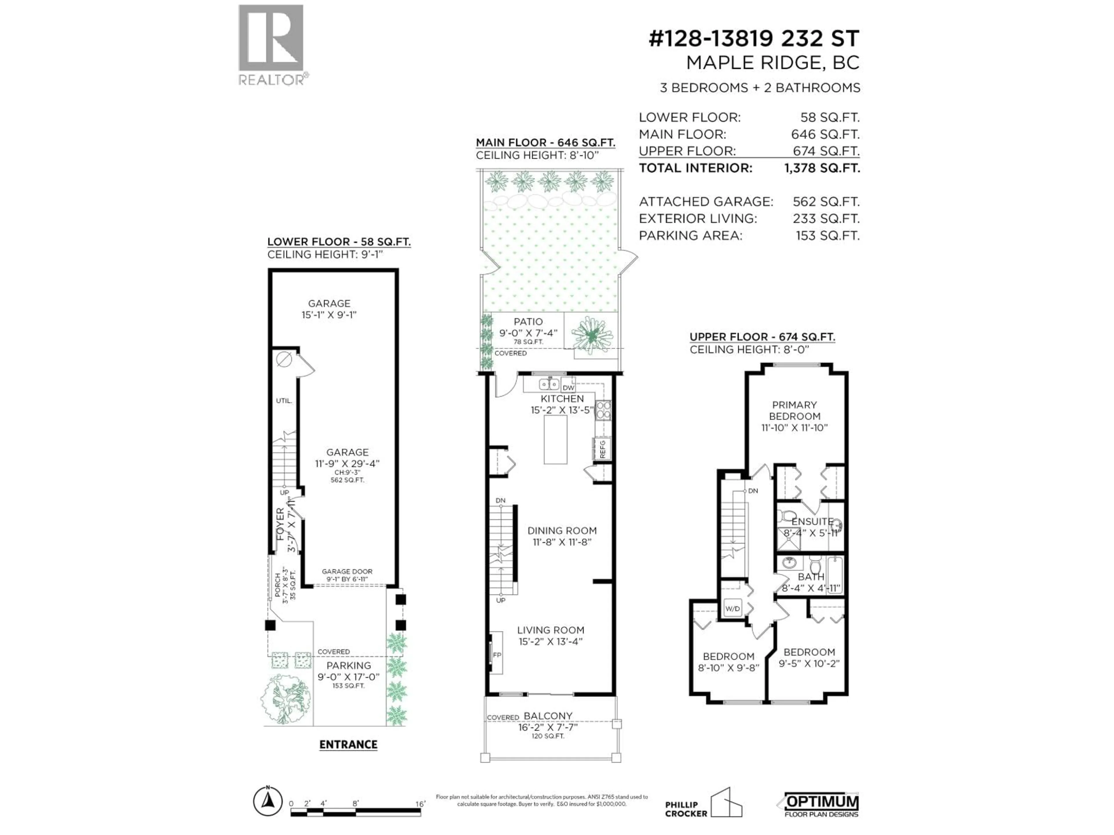 Floor plan for 128 - 13819 232 STREET, Maple Ridge British Columbia V4R0C7
