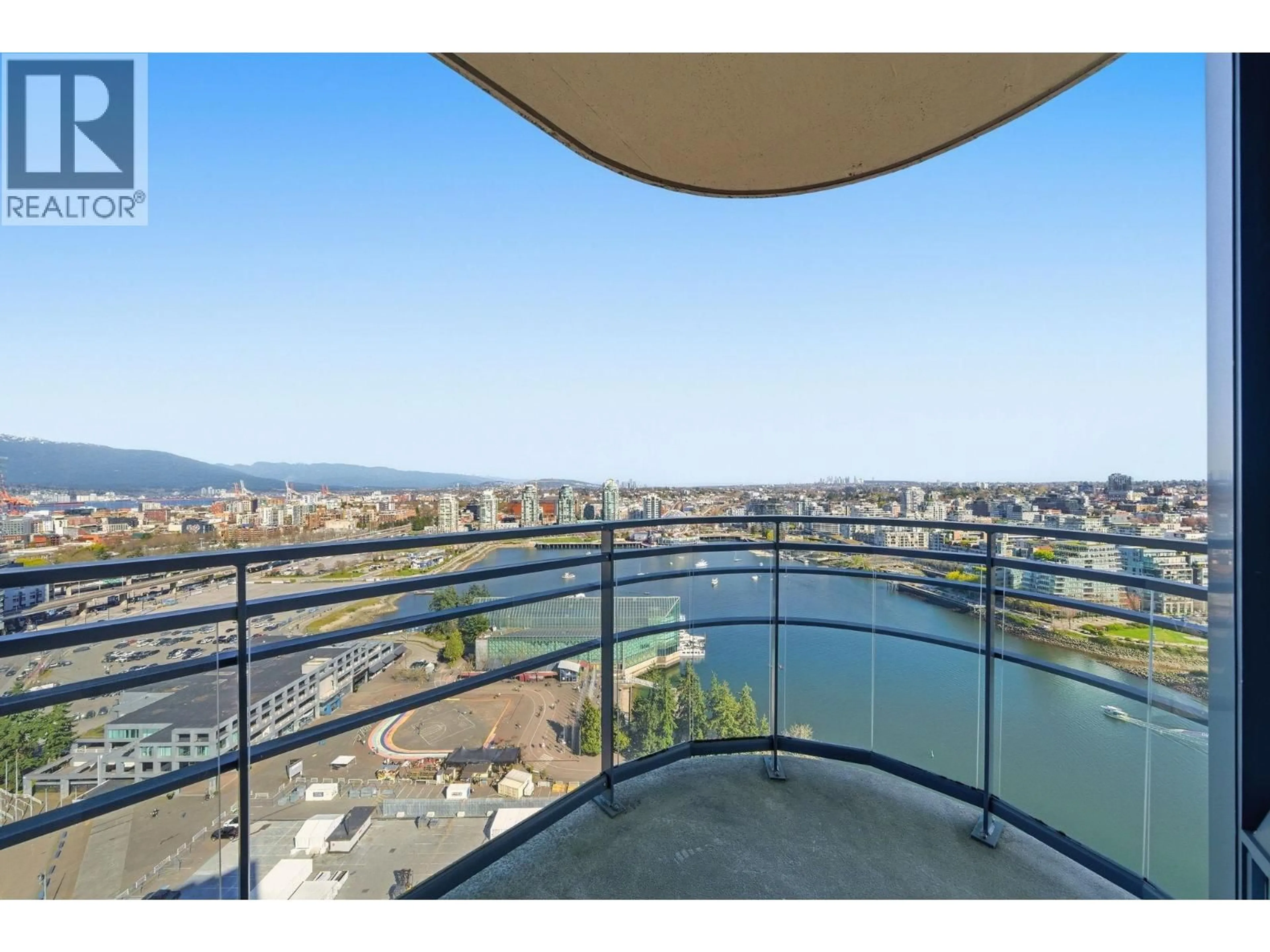 Balcony in the apartment, water/lake/river/ocean view for 3302 - 33 SMITHE STREET, Vancouver British Columbia V6B0B5