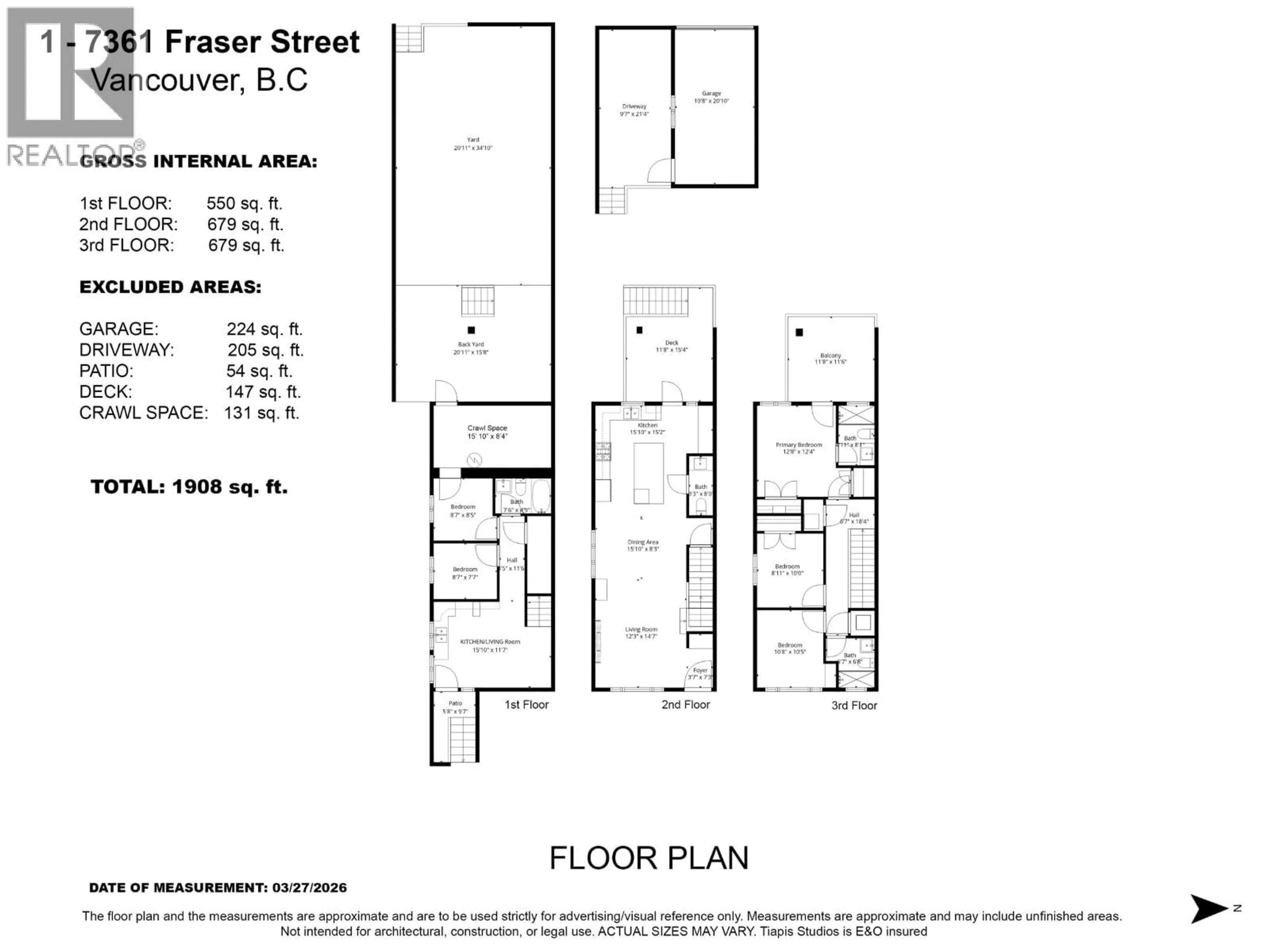 Floor plan for 7361 FRASER STREET, Vancouver British Columbia V5X3W1