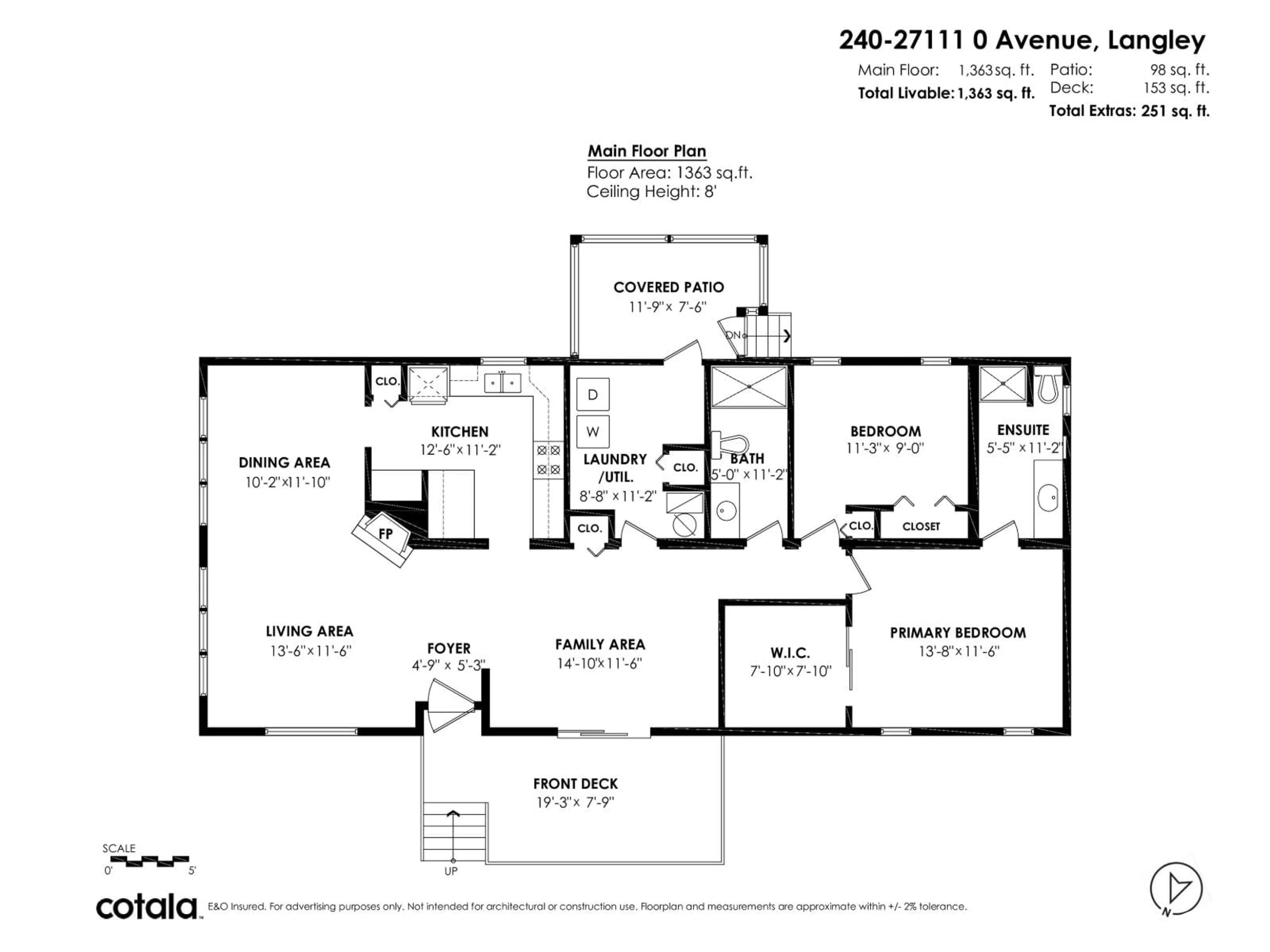 Floor plan for 240 - 27111 0 AVENUE, Langley British Columbia V4W2T6