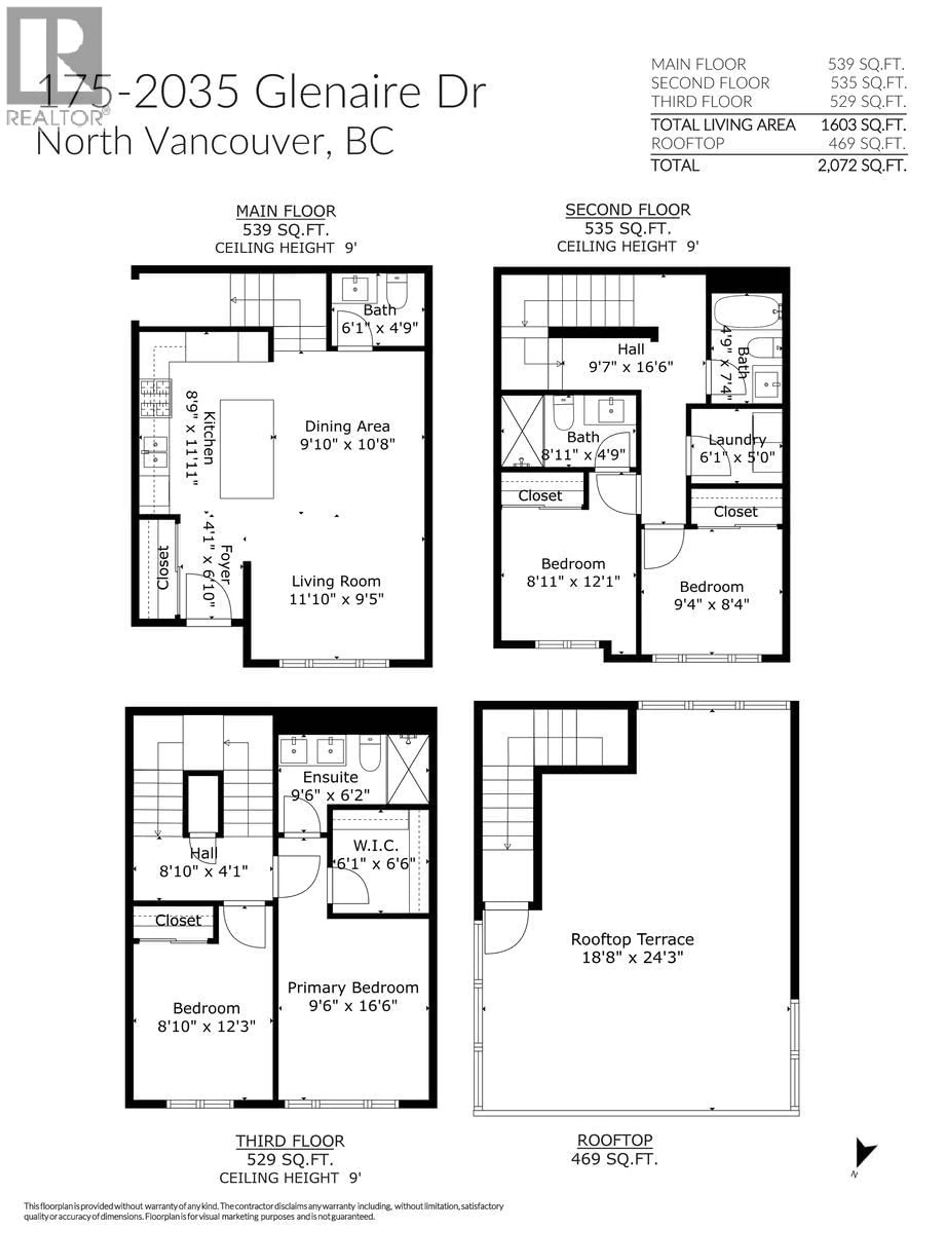 Floor plan for 175 - 2035 GLENAIRE DRIVE, North Vancouver British Columbia V7P1Y2