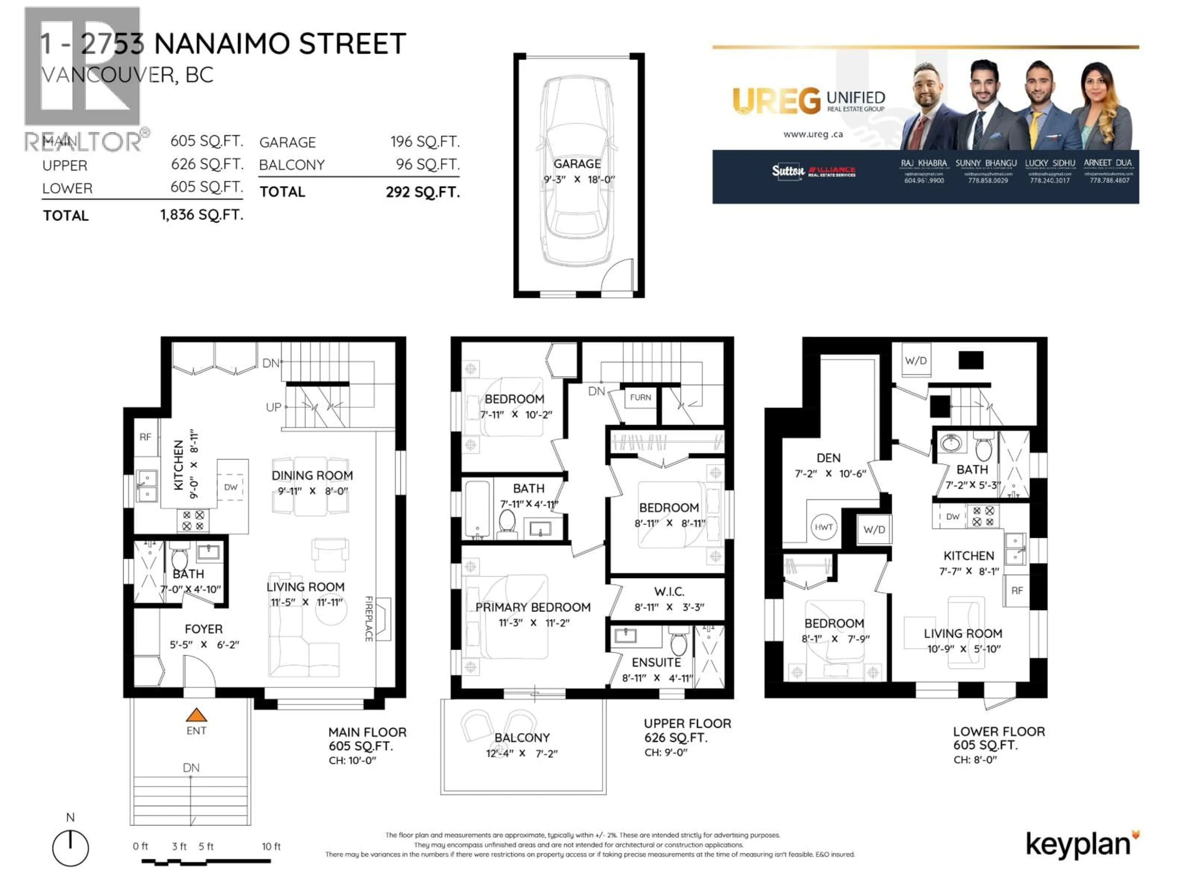 Floor plan for 1 - 2753 NANAIMO STREET, Vancouver British Columbia V5N5E9