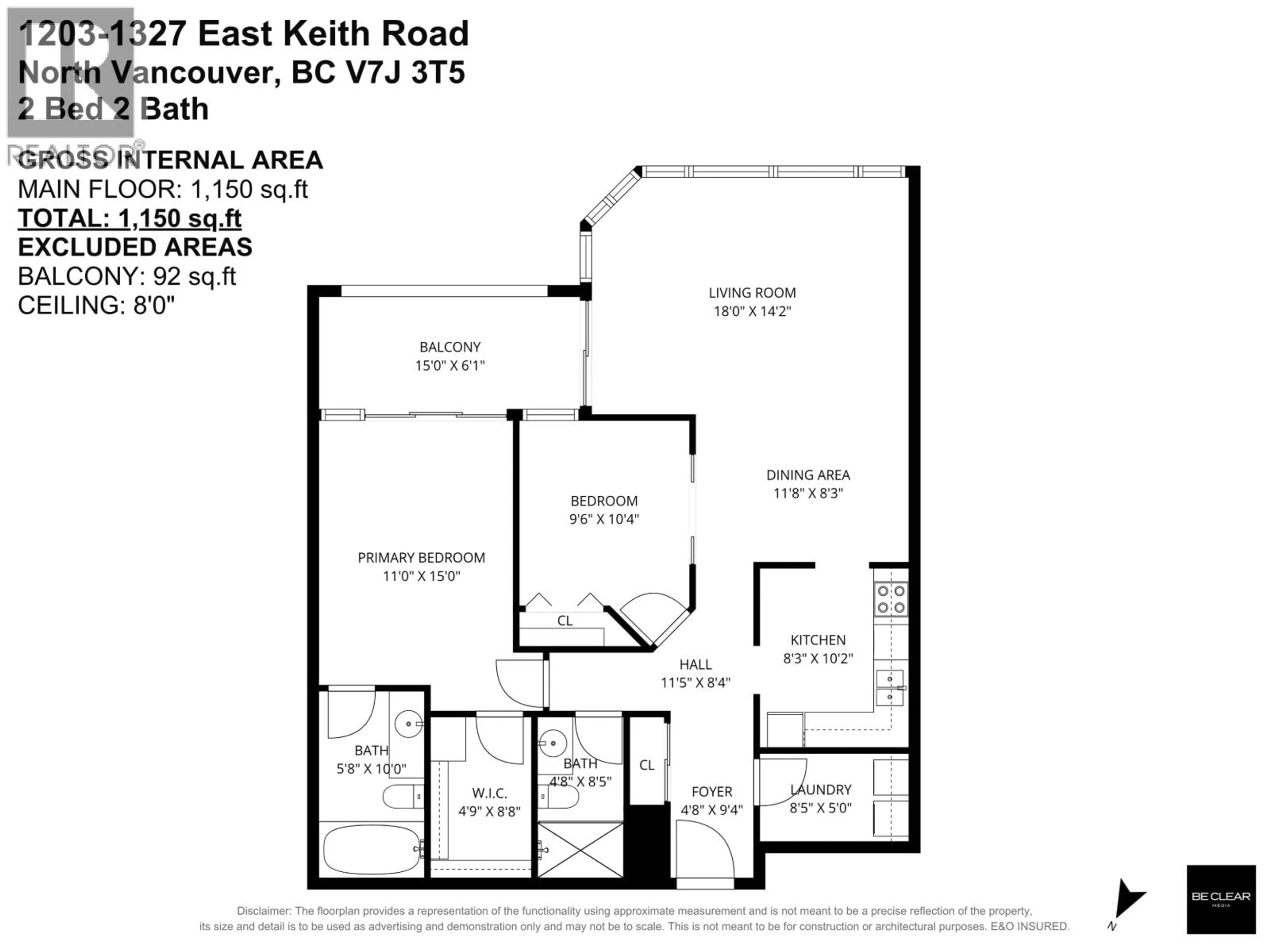Floor plan for 1203 - 1327 KEITH ROAD, North Vancouver British Columbia V7J3T5